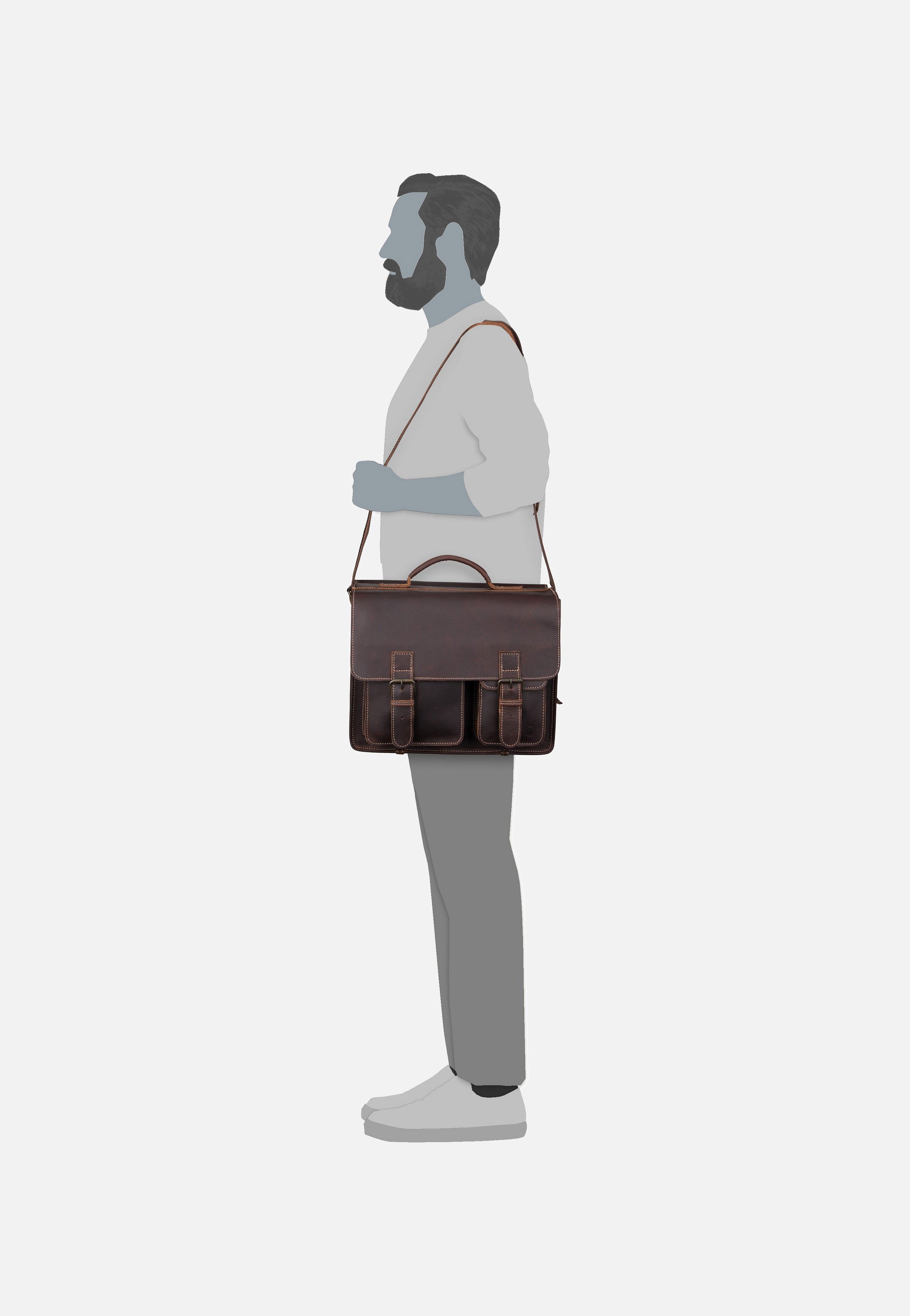 Greenburry Buffalo 1128 Mappe XXL Brown Briefcase