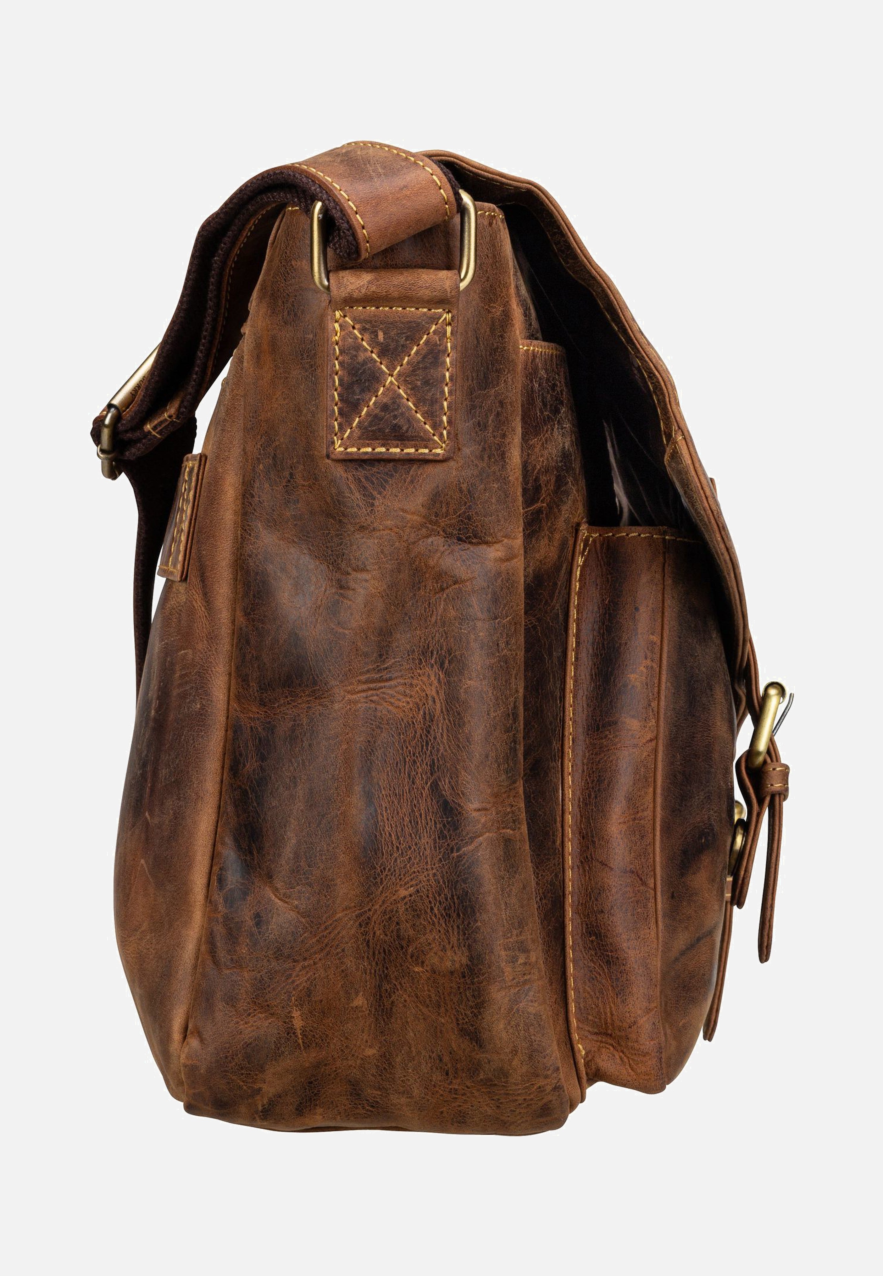 Greenburry Vintage 1541 Revolver Bag XL Sattelbraun Messenger Bag