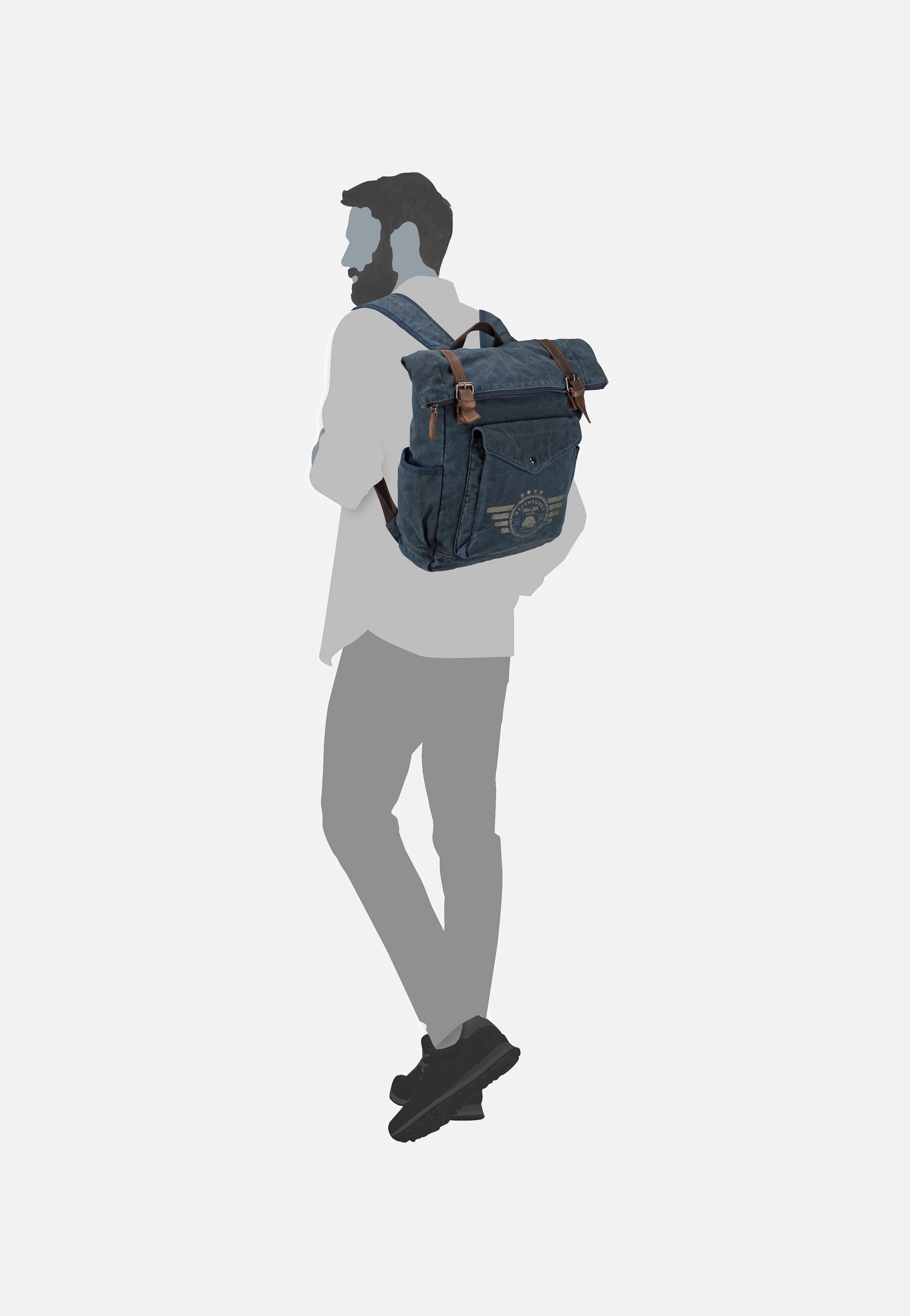 Greenburry - Vintage Aviator 5897 Blue Edition Blue - Rolltop Backpack | Neutral-Image