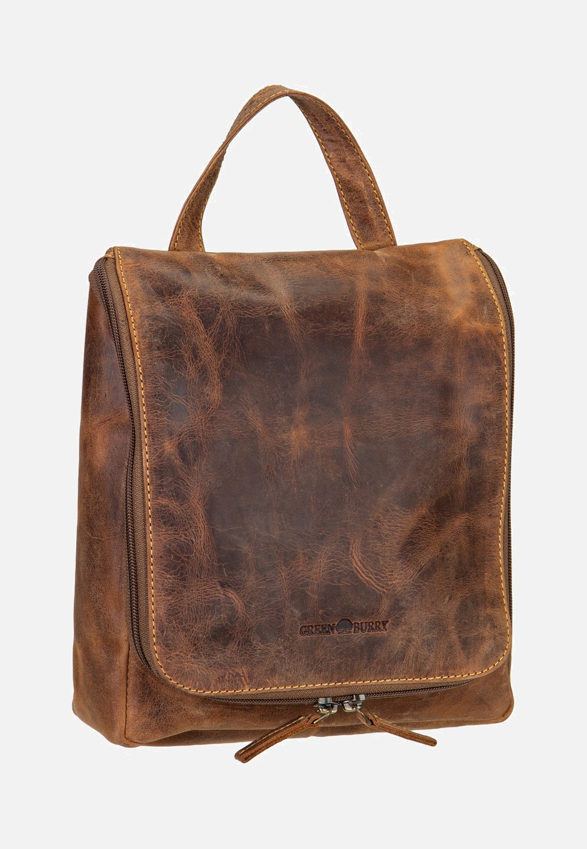 Greenburry Vintage 1735 Leder Sattelbraun Toiletry Bag