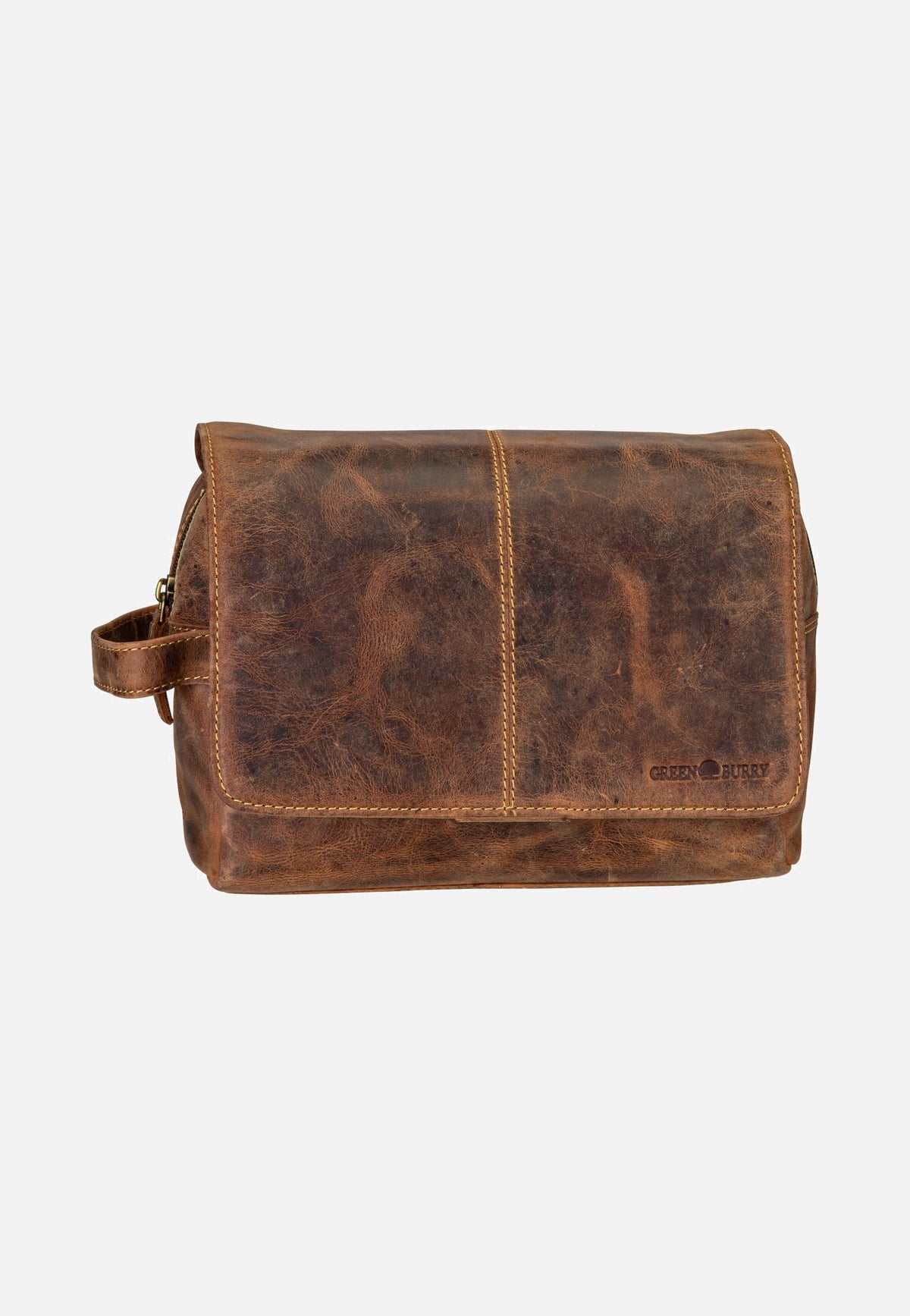 Greenburry Vintage 1737M Leder Sattelbraun Bolsa de aseo