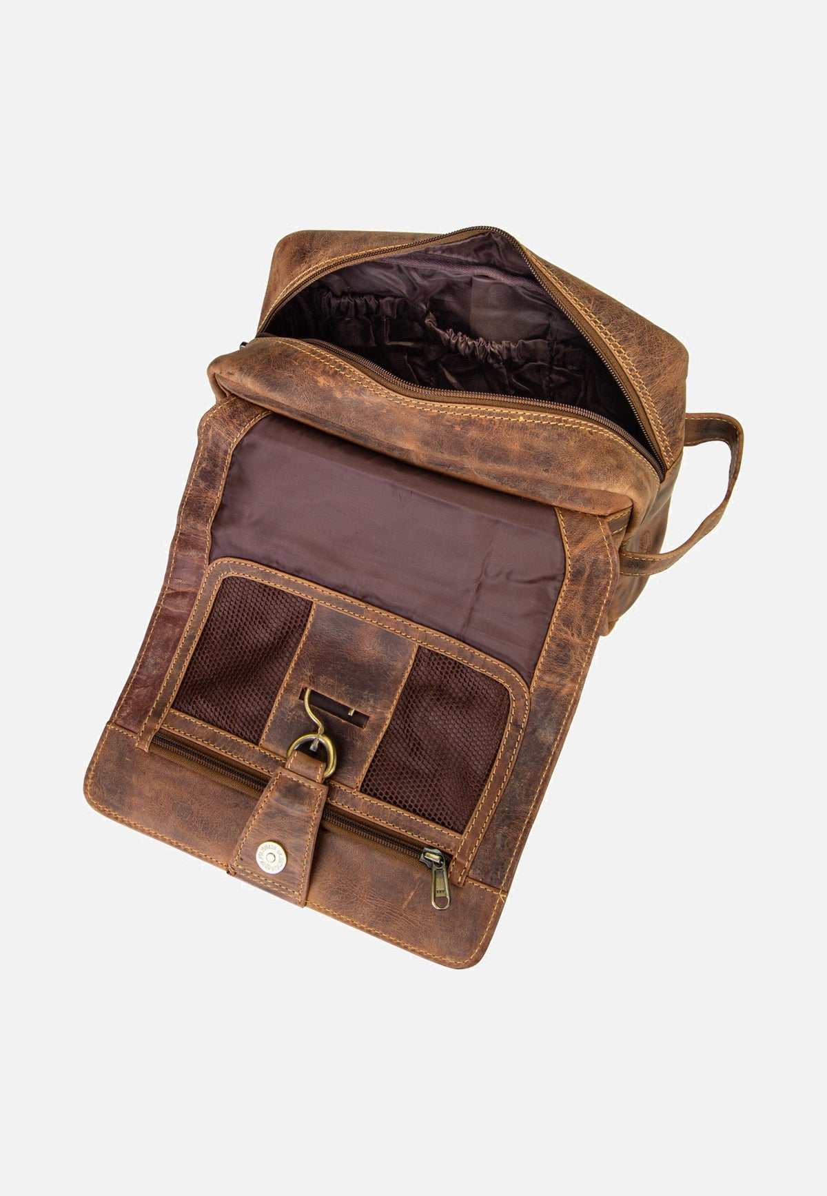 Greenburry Vintage 1737M Leder Sattelbraun Bolsa de aseo