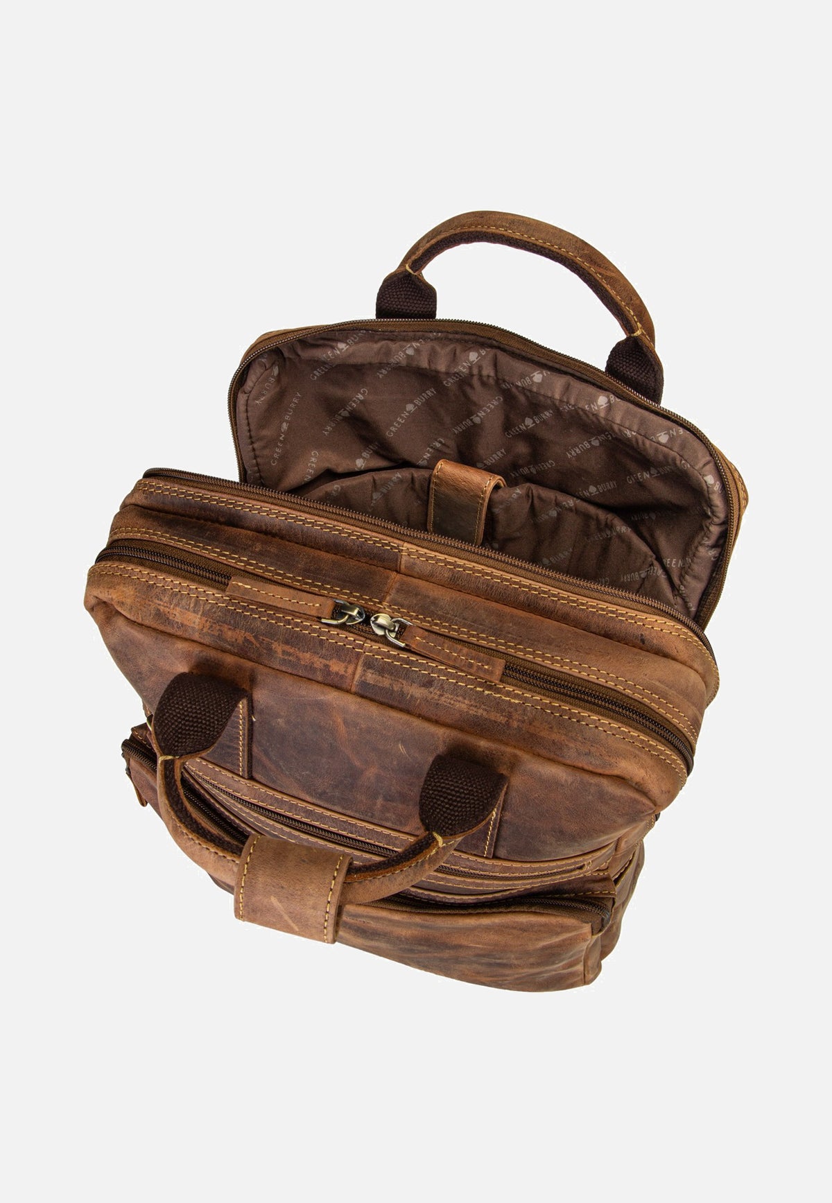 Greenburry Vintage Leder Sattelbraun Backpack