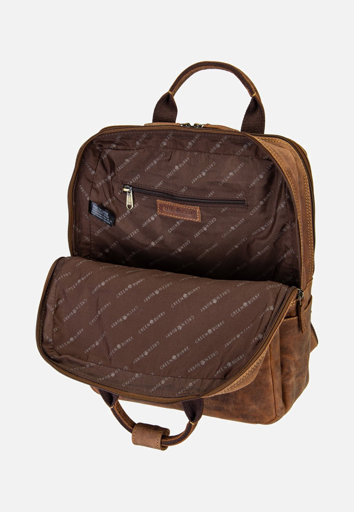 Greenburry Vintage Leder Sattelbraun Backpack
