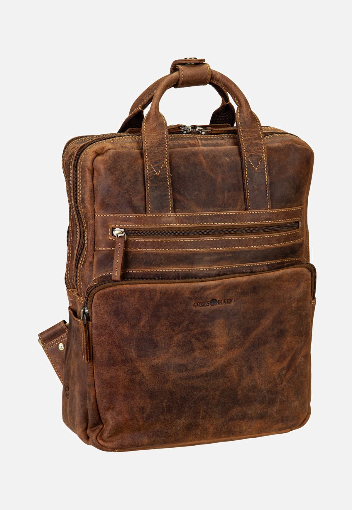 Greenburry Vintage Leder Sattelbraun Backpack