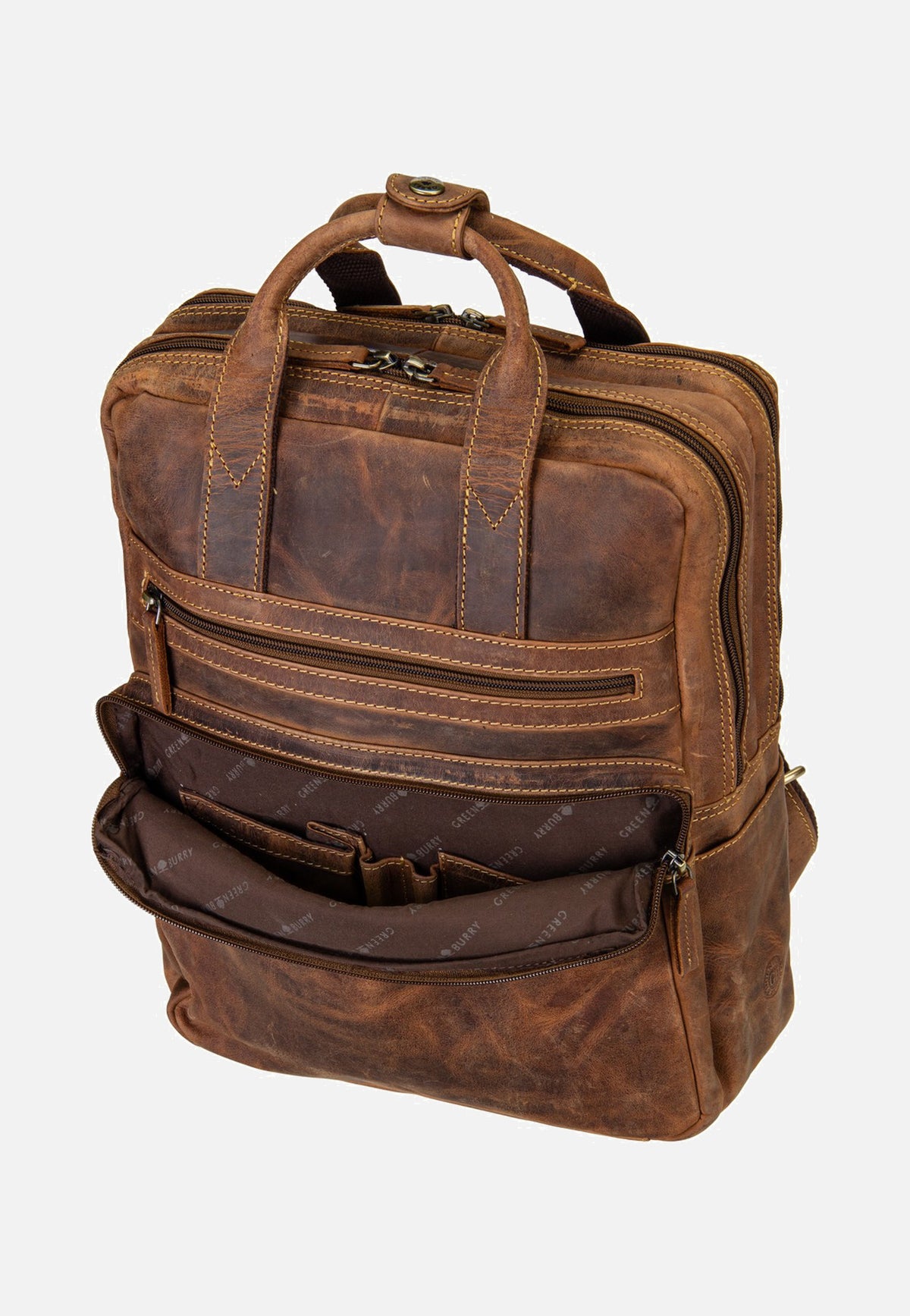 Greenburry Vintage Leder Sattelbraun Backpack