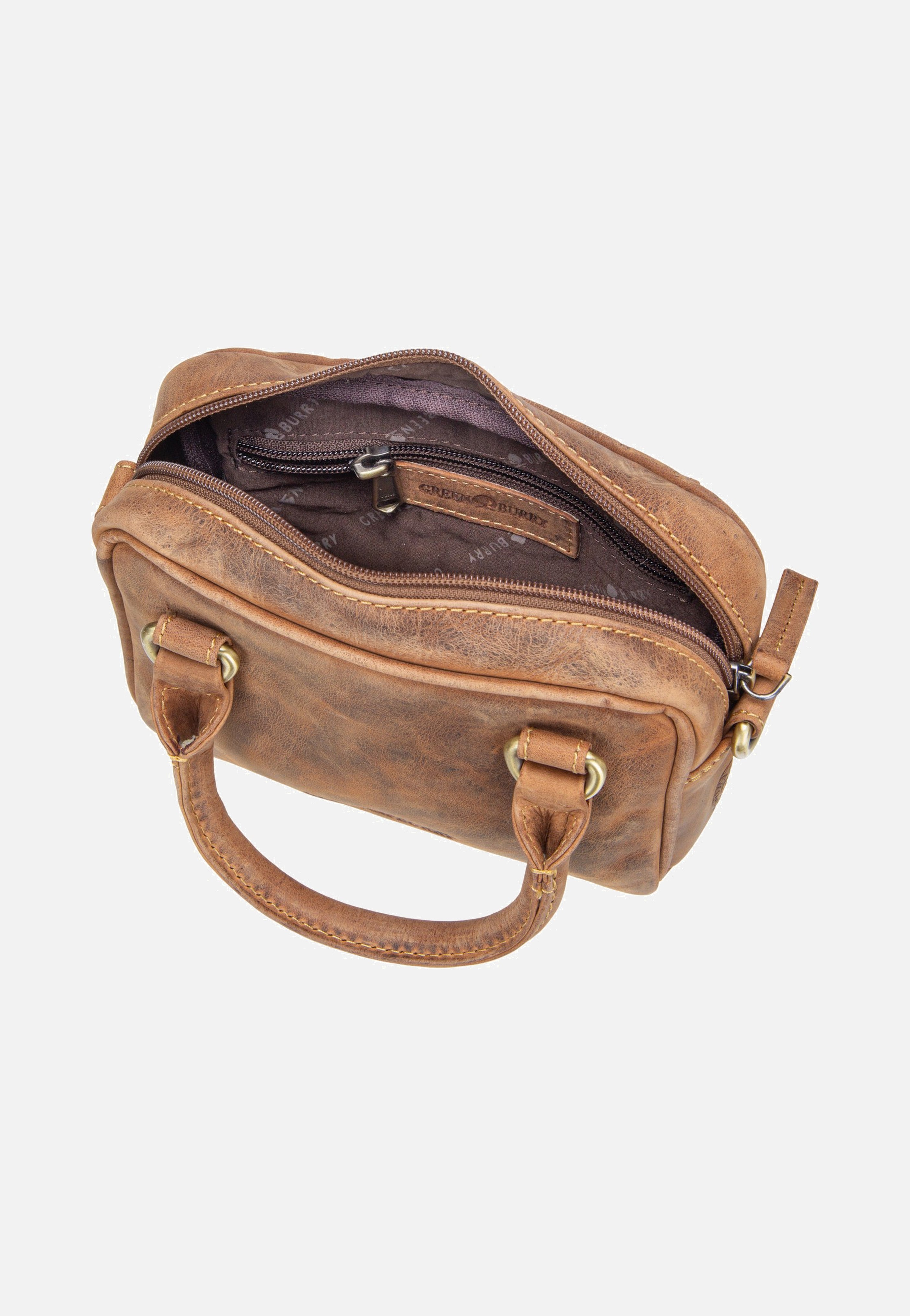 Greenburry Vintage Umhängetasche Mini Sattelbraun Crossbody Bag
