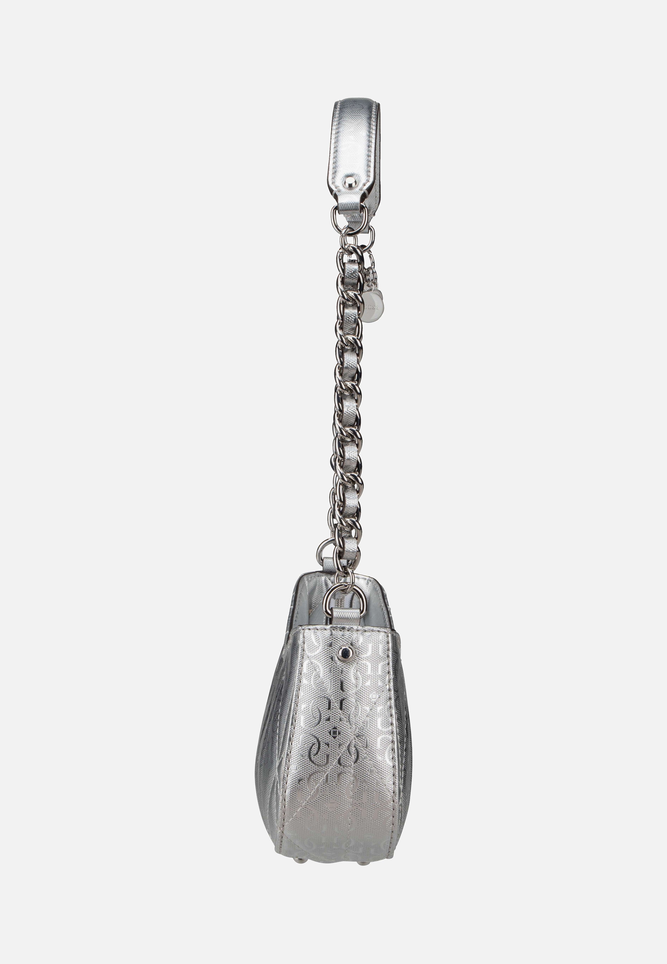 Guess Aldina Top Zip SHB 63170 Silver Evening Bag