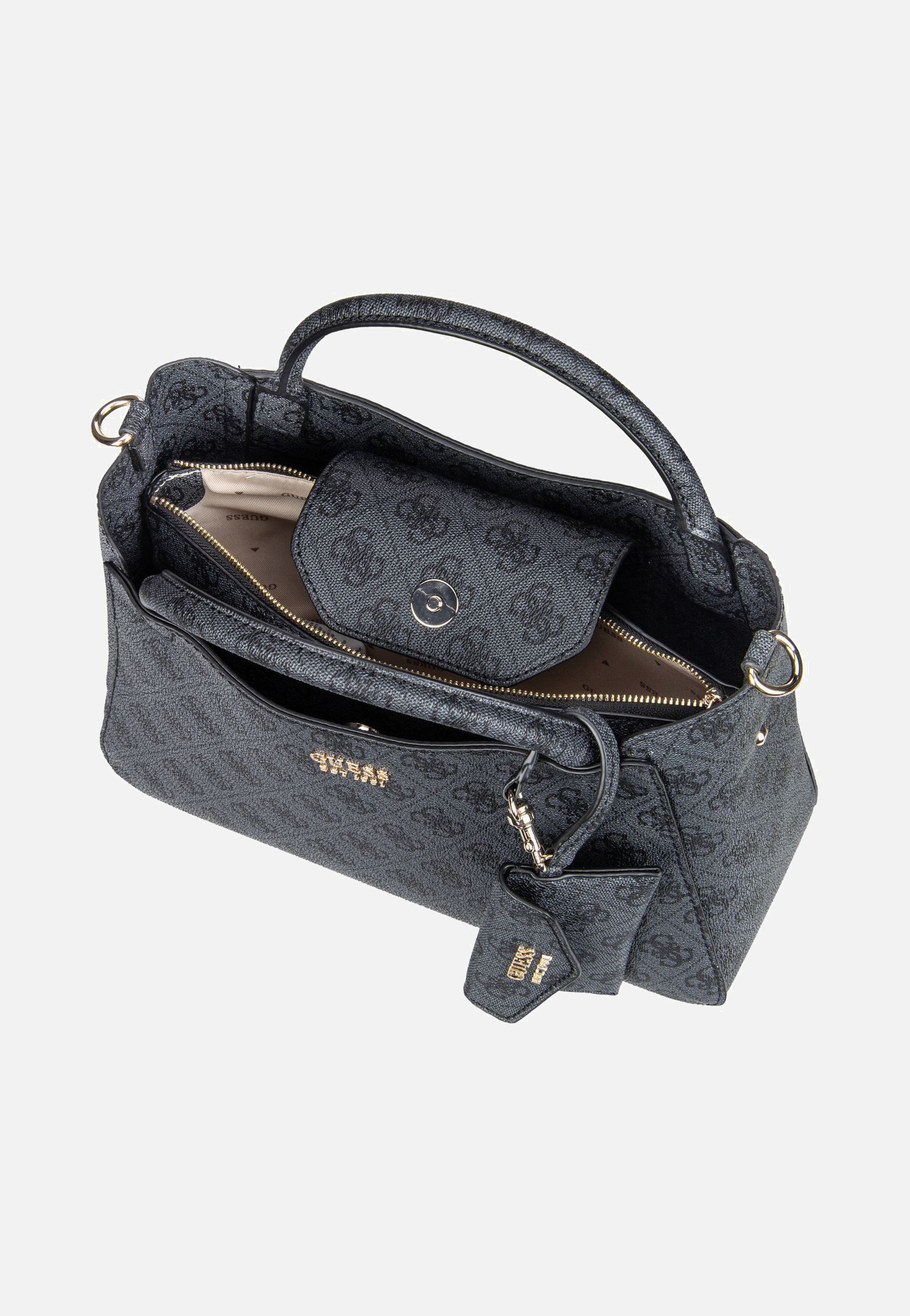 Guess - Brenton Small Girlfriend SAT 48050 Logo Coal - Handle Bag | Women-Image