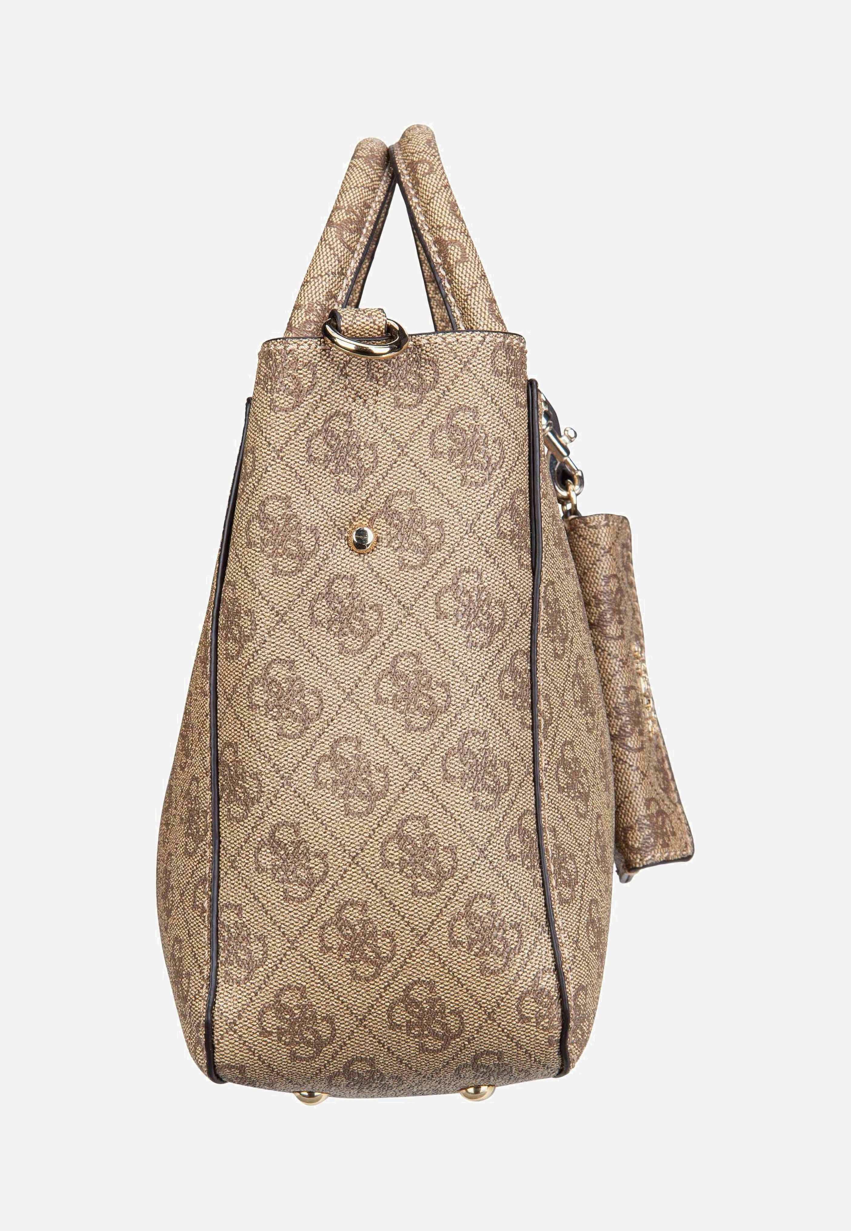 Guess - Brenton Small Girlfriend SAT 48050 Logo Latte - Handle Bag | Women-Image