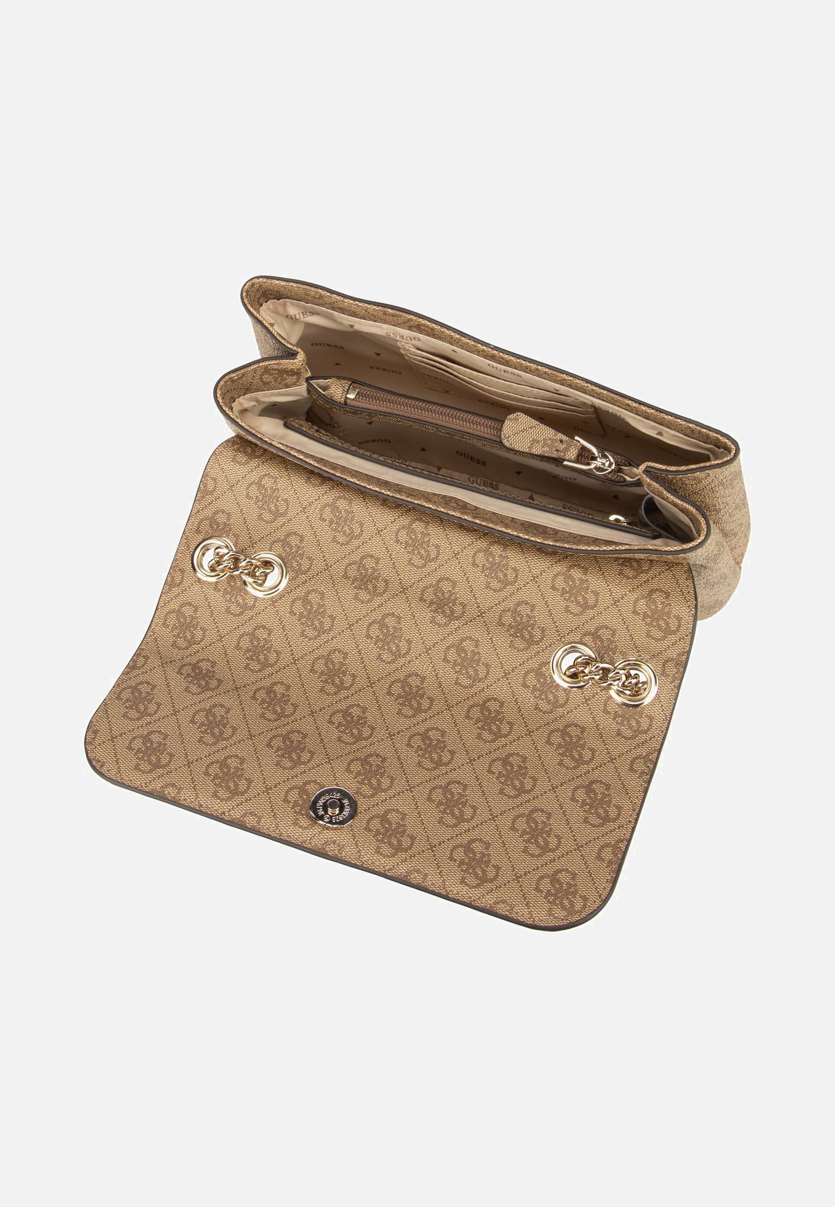 Guess Eco Erica Conv Flap Logo 51020 Latte Shoulder Bag