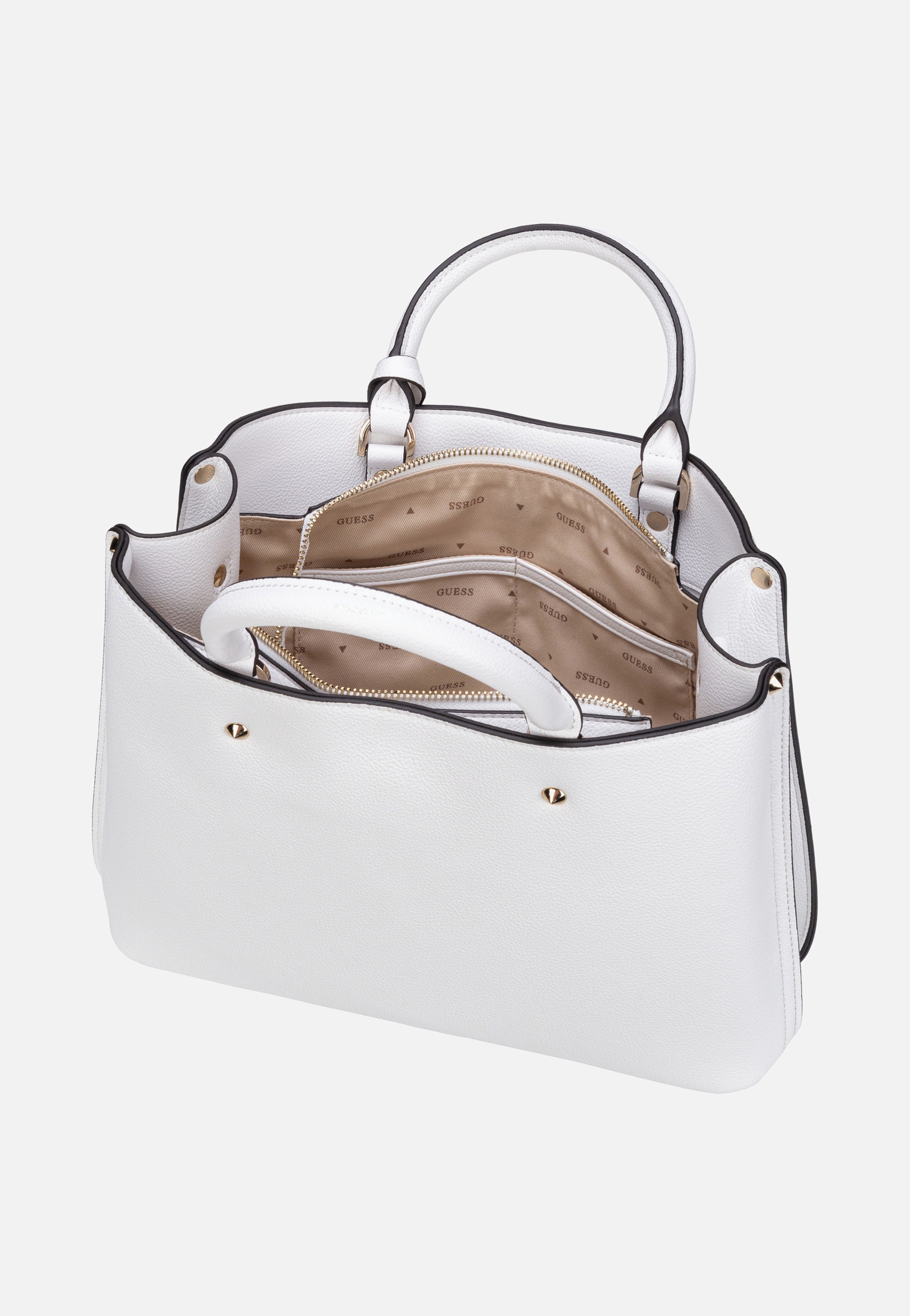 Guess - Meridian Girlfriend Satchel Stone - Tote Bag | Women-Image