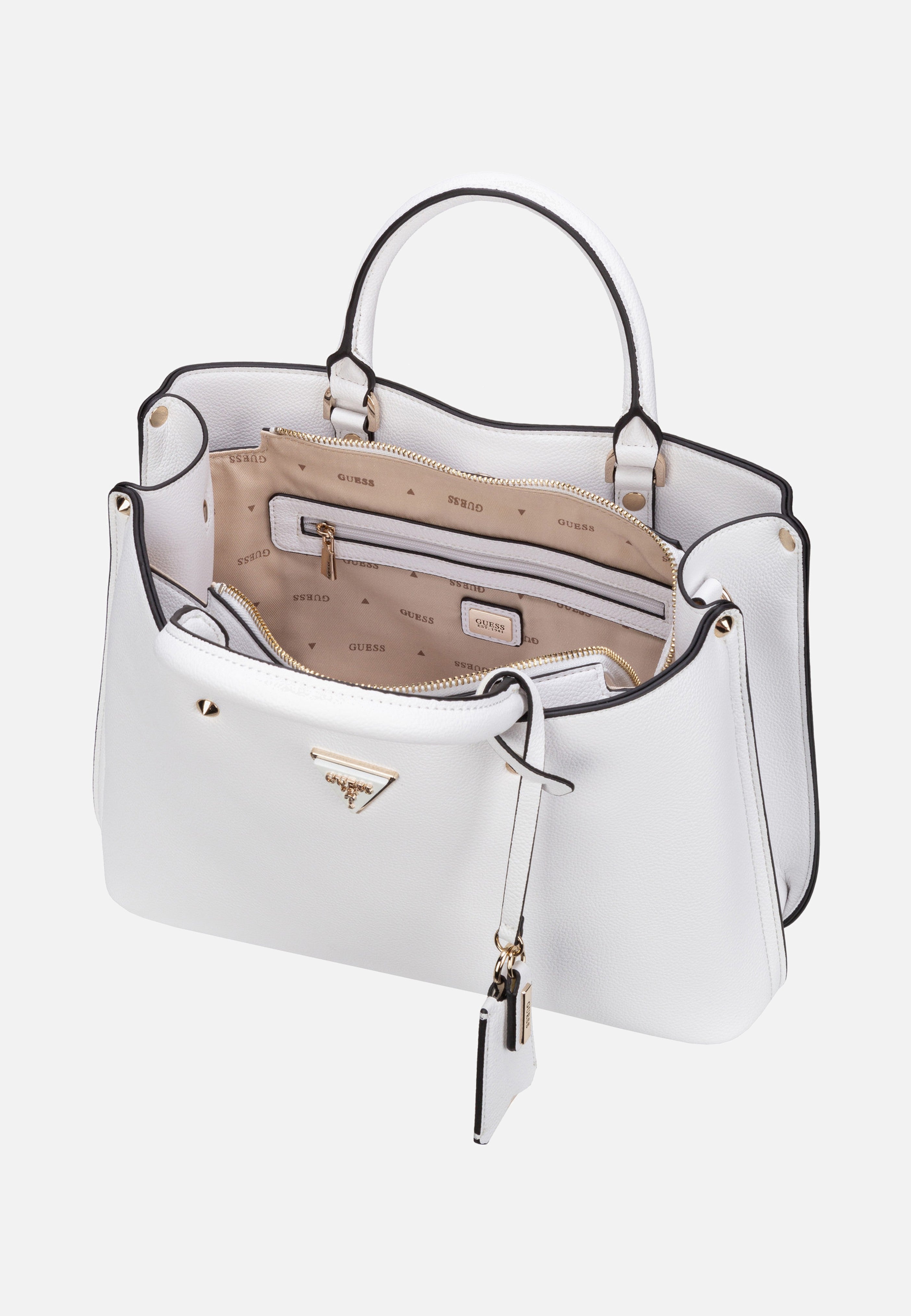 Guess - Meridian Girlfriend Satchel Stone - Tote Bag | Women-Image
