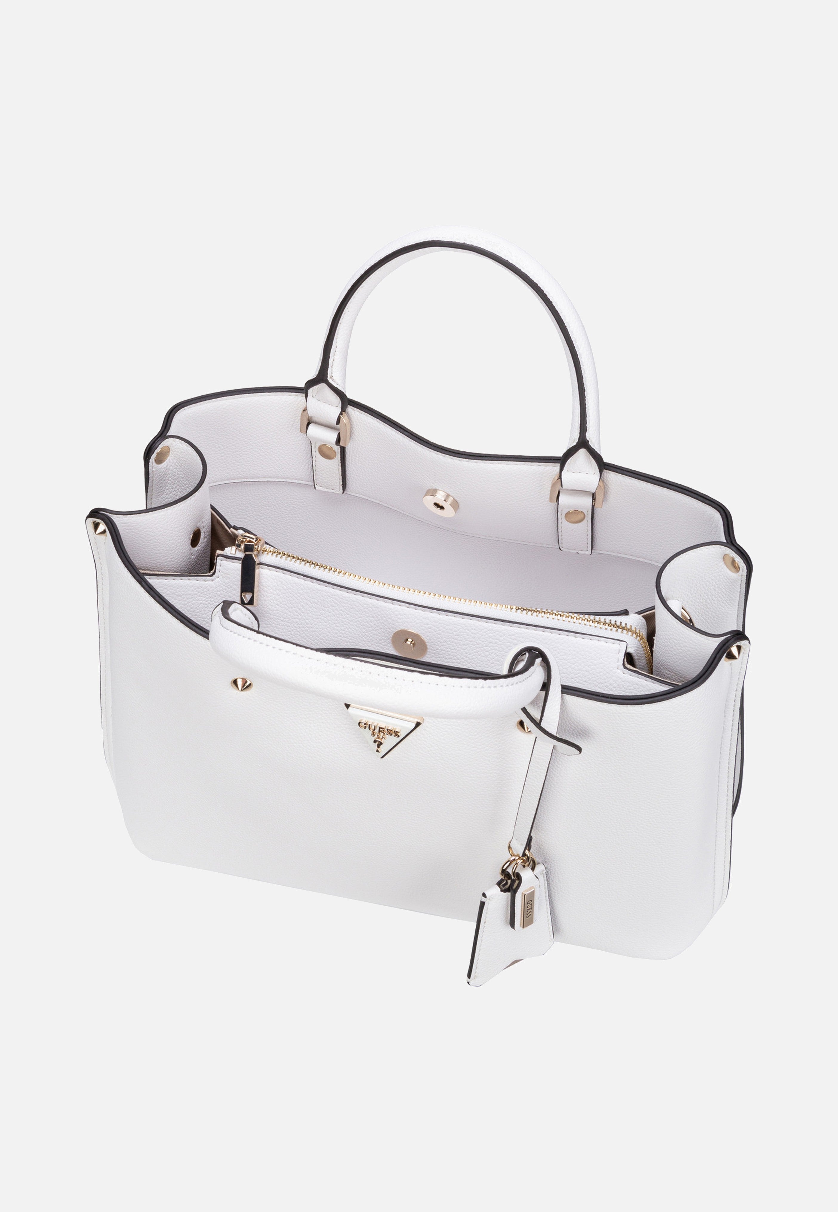 Guess - Meridian Girlfriend Satchel Stone - Tote Bag | Women-Image