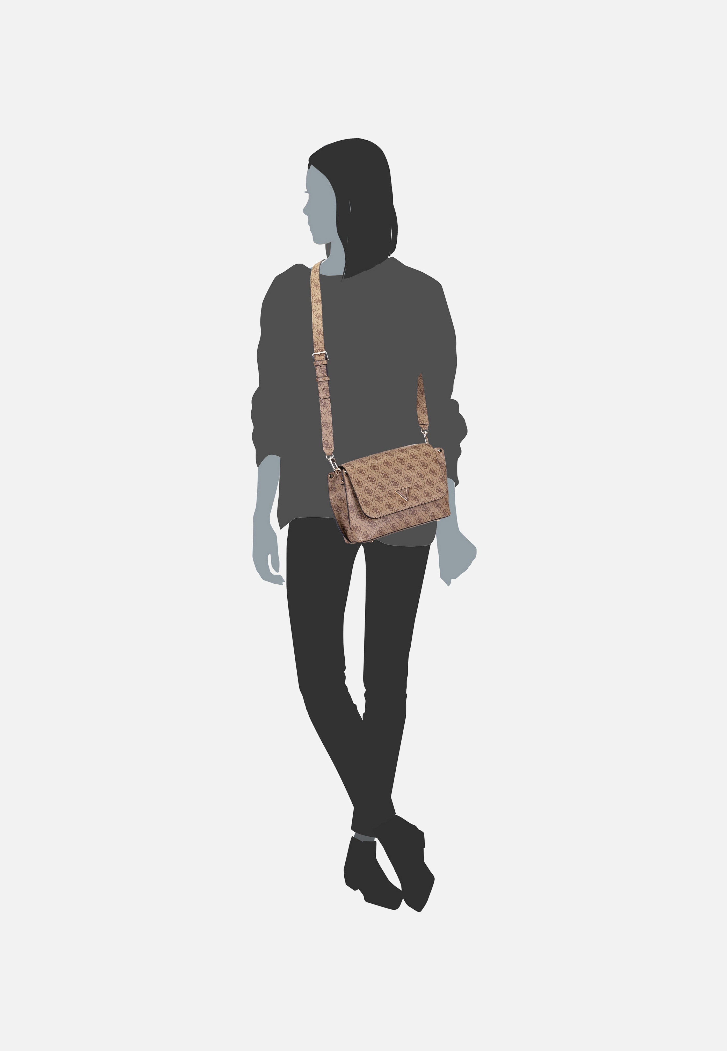 Guess - Meridian II Flap CB 74200 Logo Latte - Crossbody Bag | Women-Image