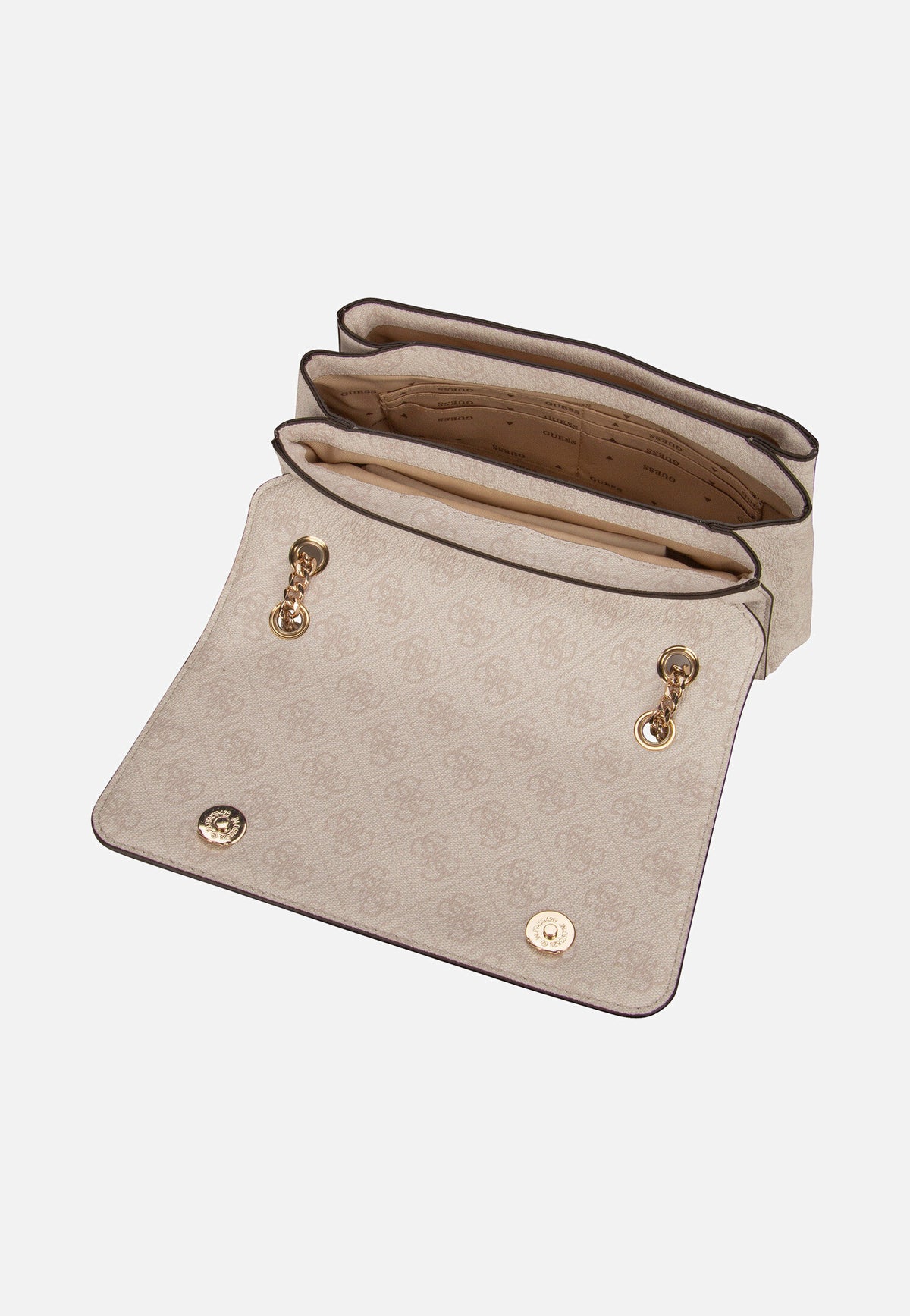 Guess Noelle II Conv XBody Flap 72210 Logo White Shoulder Bag