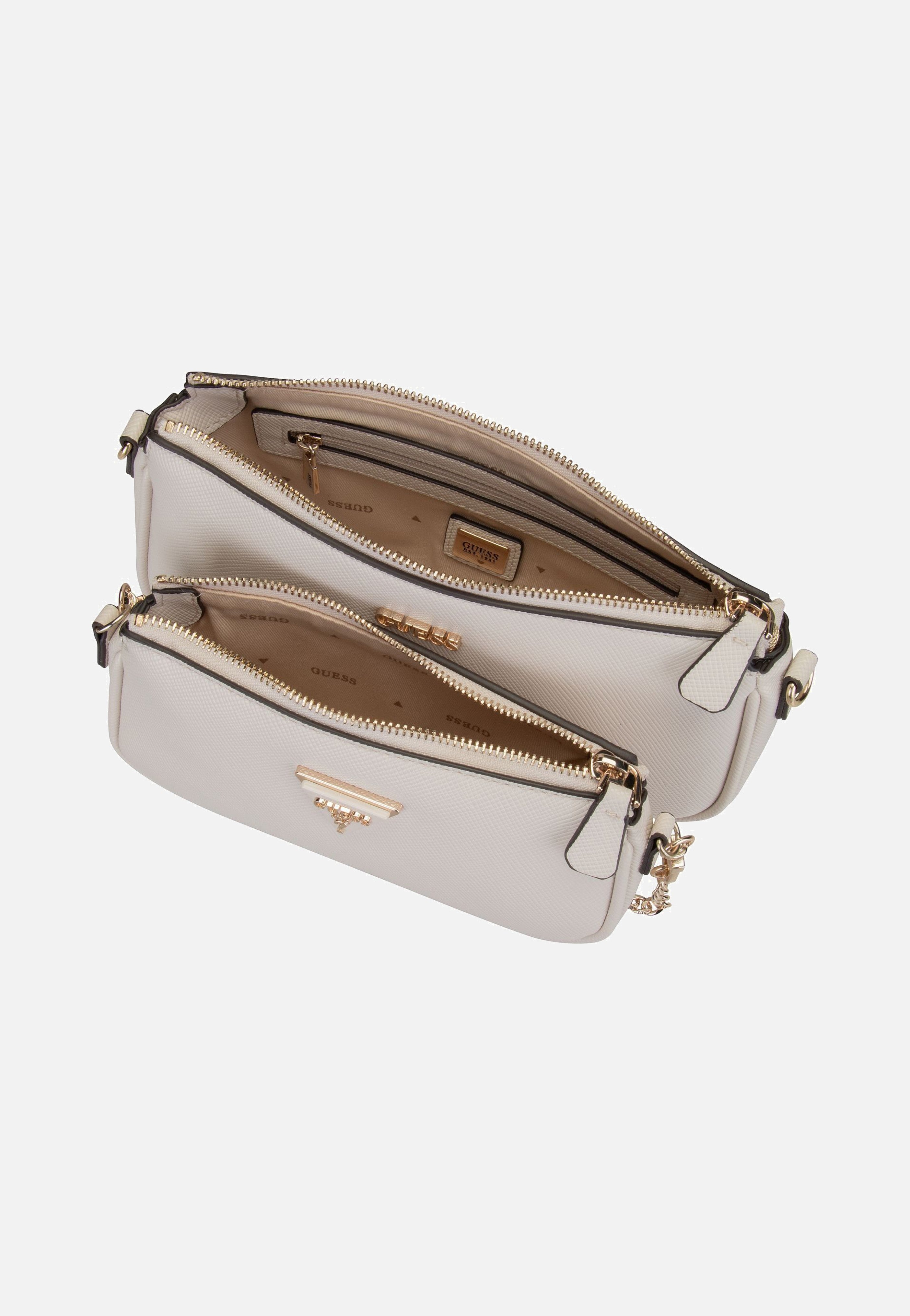 Guess Noelle II Double Pouch CB 72710 Bone Crossbody Bag