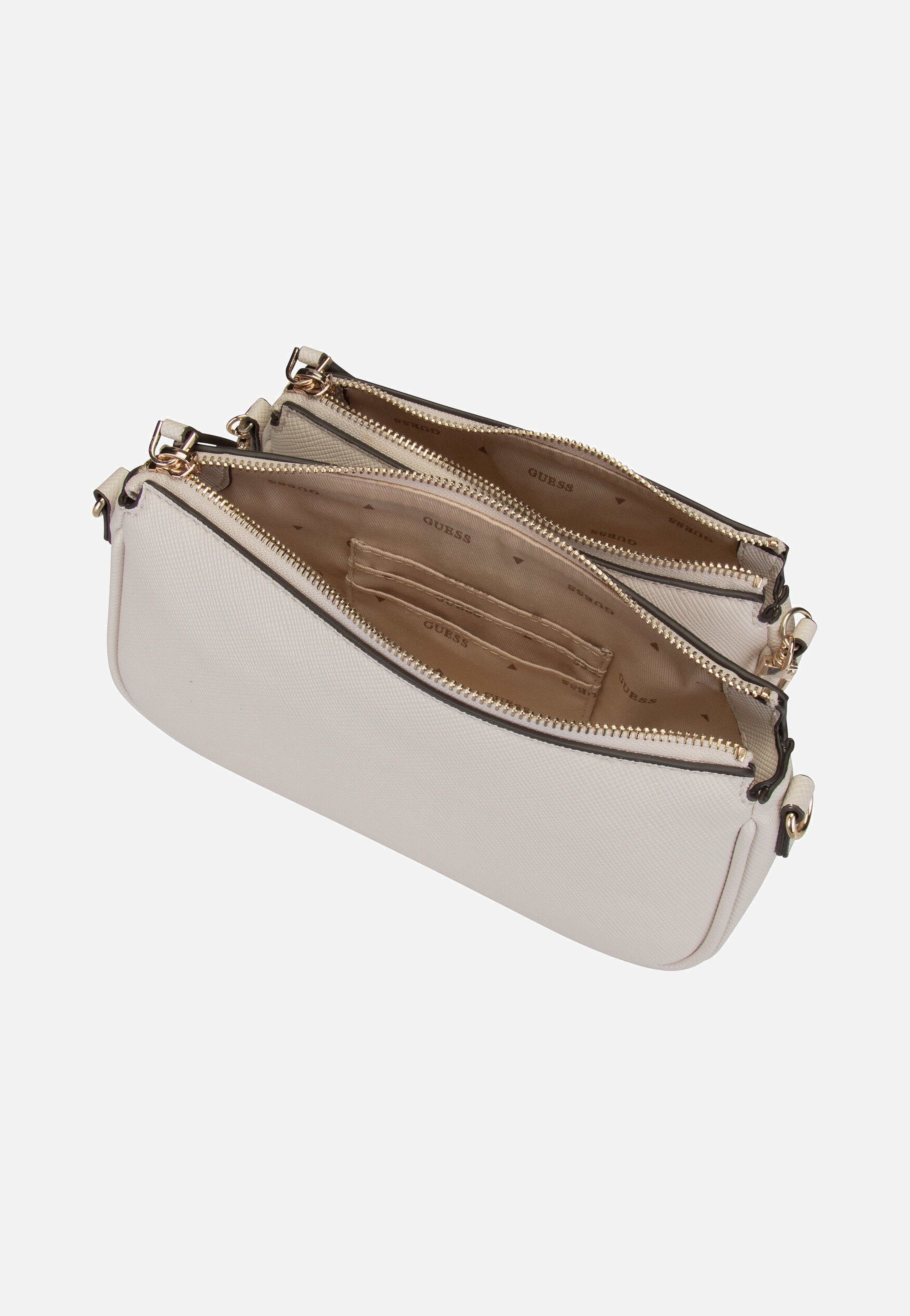 Guess Noelle II Double Pouch CB 72710 Bone Crossbody Bag