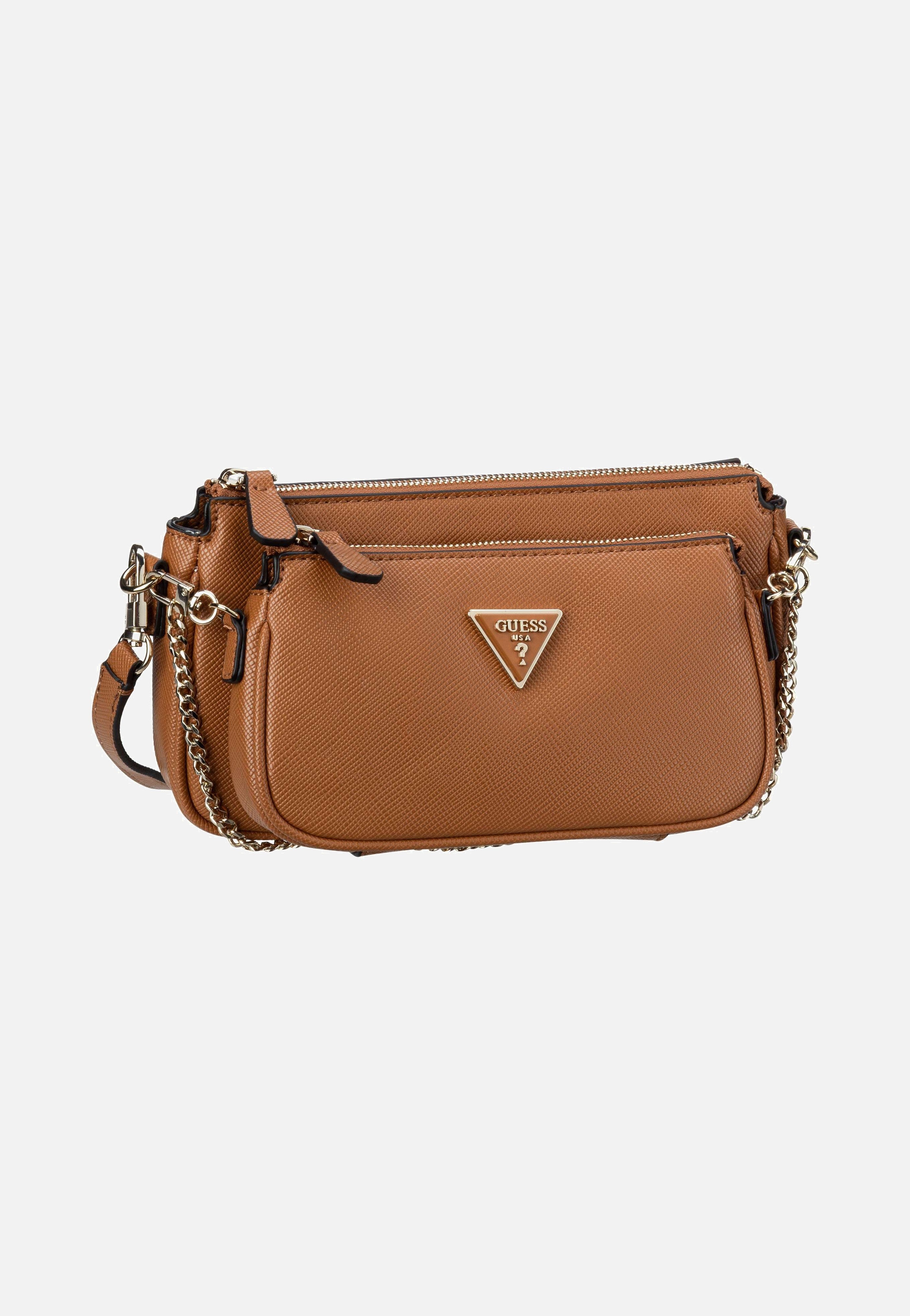 Guess Noelle II Double Pouch CB 72710 Light Cognac Crossbody Bag