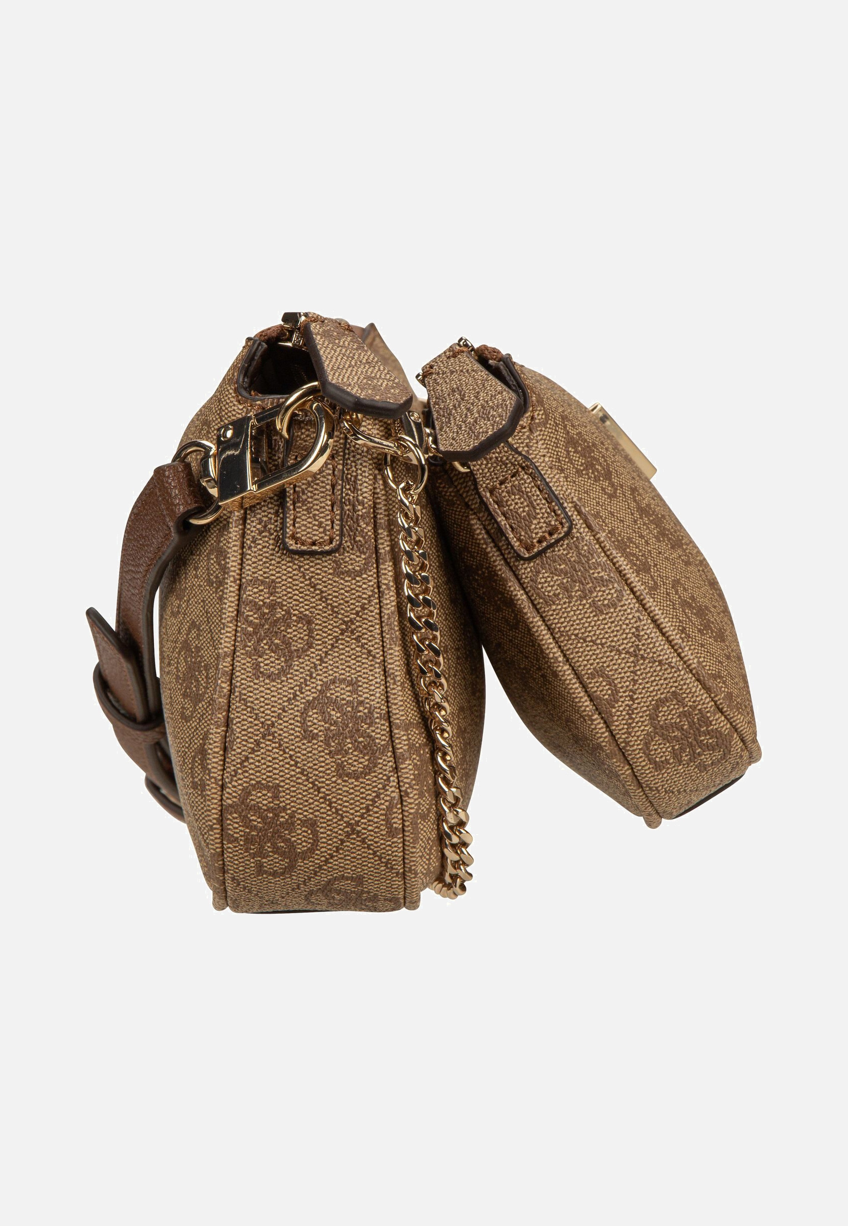 Guess - Noelle II Double Pouch CB 72710 Logo Latte/Brown - Shoulder Bag | Women-Image
