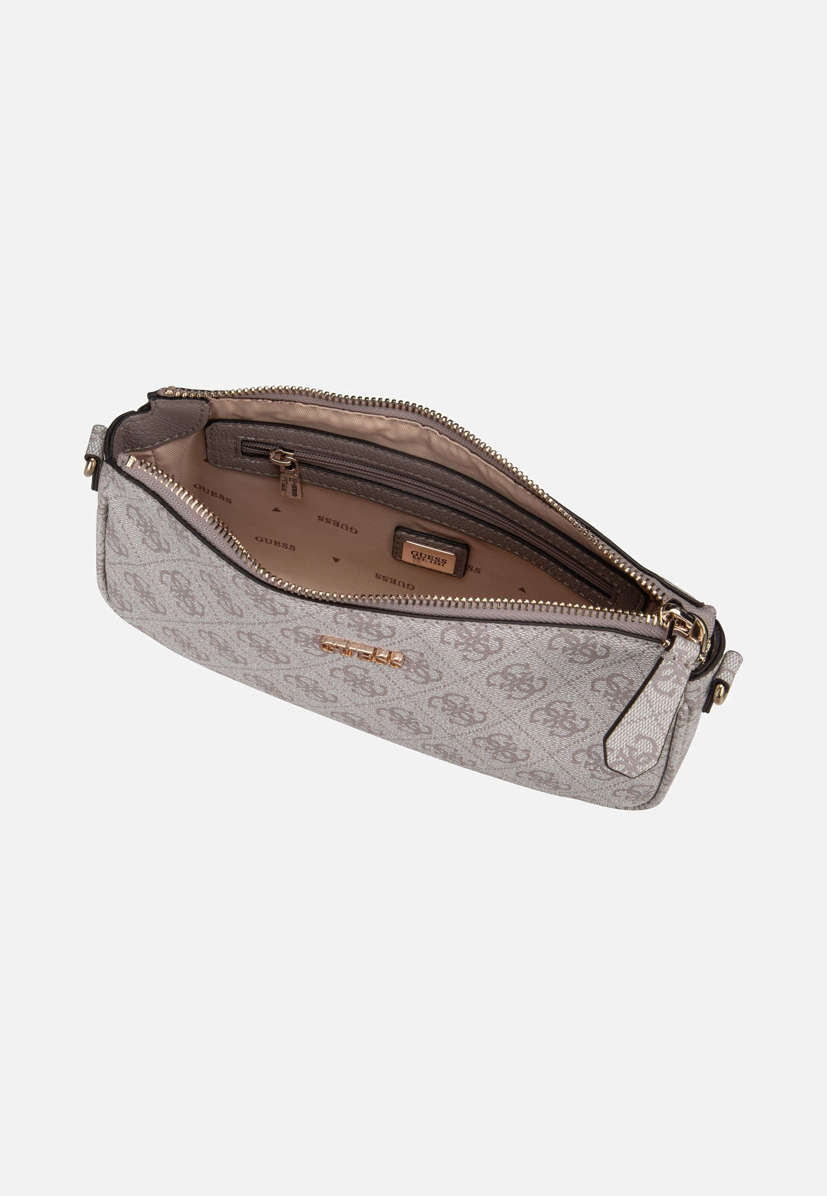 Guess Noelle II Double Pouch CB Logo 72710 Dark Taupe Crossbody Bag