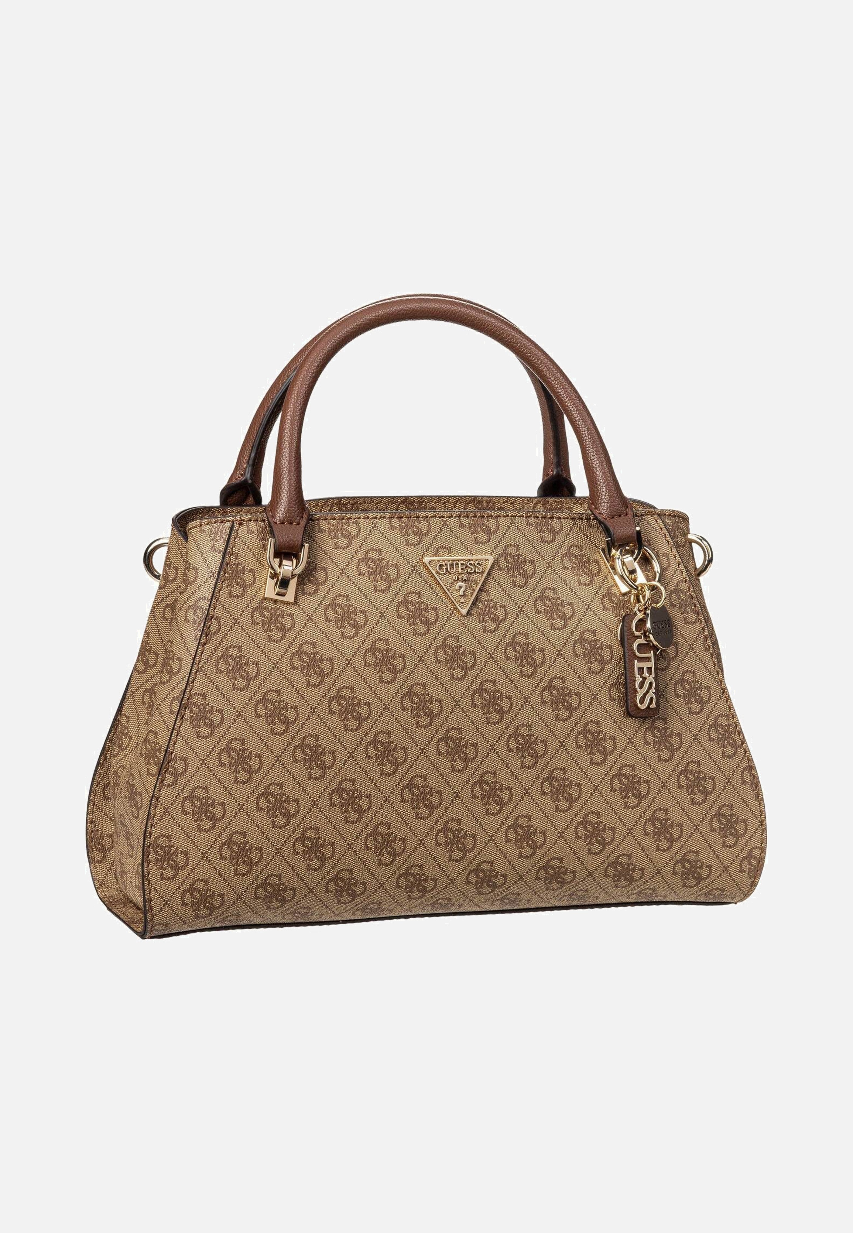 Guess Noelle II Luxury SAT 72070 Logo Latte/Brown Handle Bag