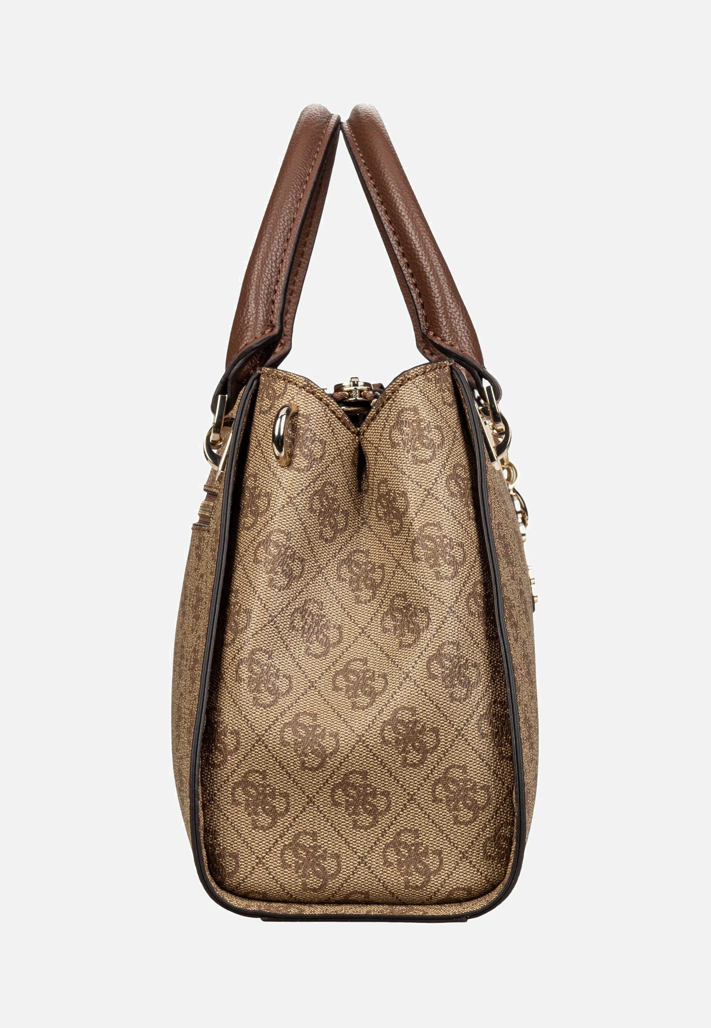 Guess Noelle II Luxury SAT 72070 Logo Latte/Brown Handle Bag