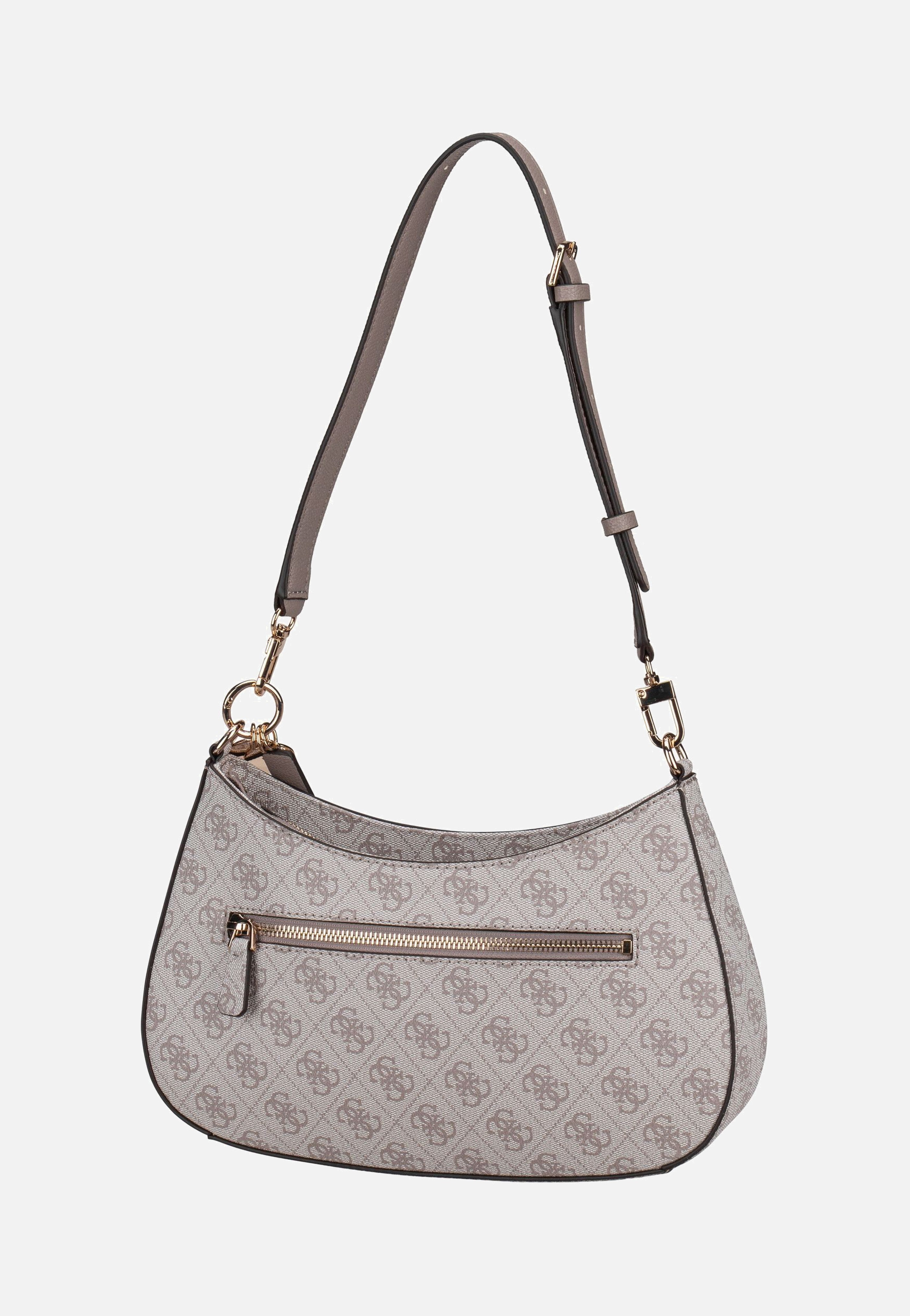 Guess Noelle II Top Zip SHB Logo 72180 Dark Taupe Evening Bag