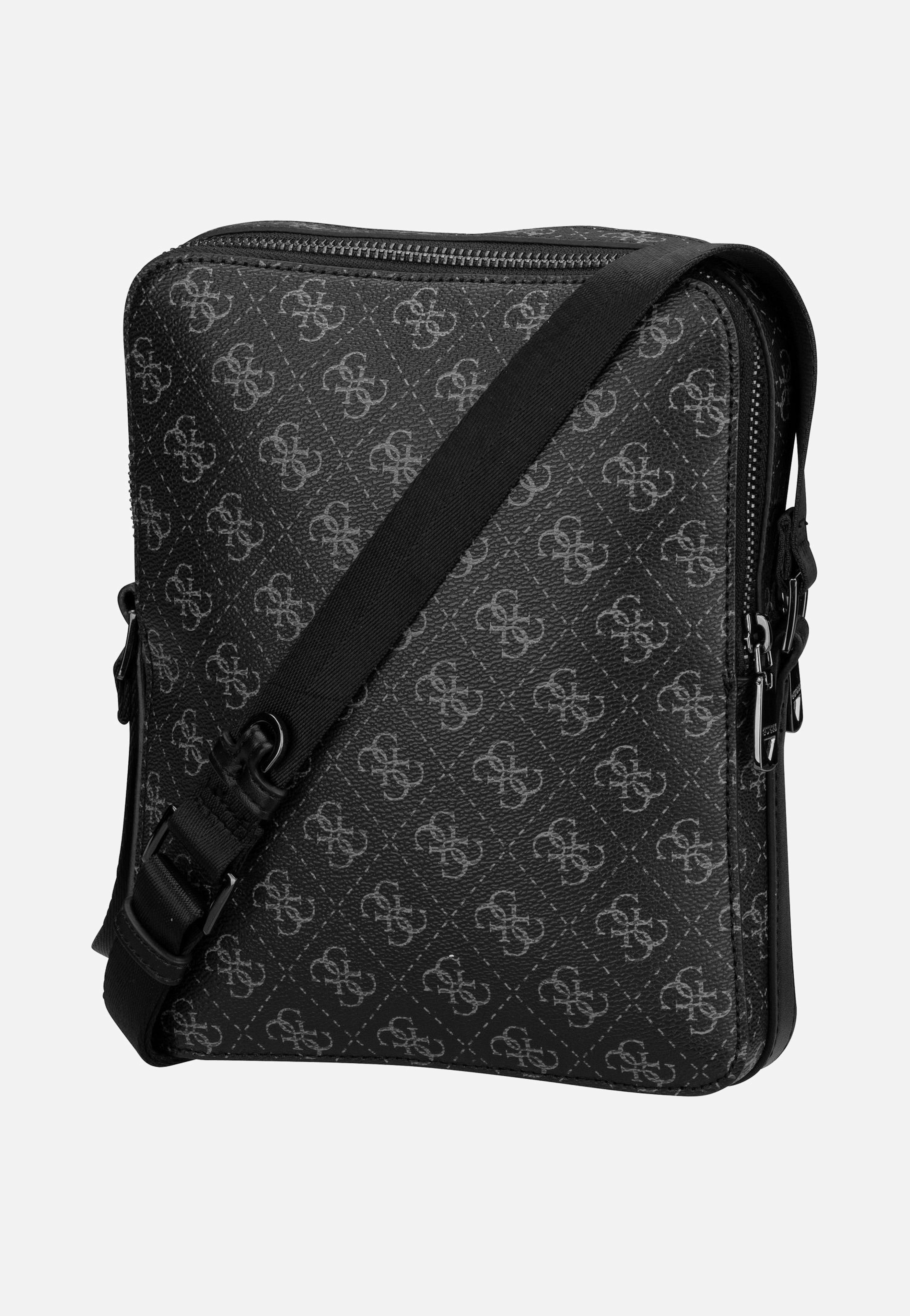 Guess - Torino 4G Eco Double Zip Dark Black - Crossbody Bag | Men-Image