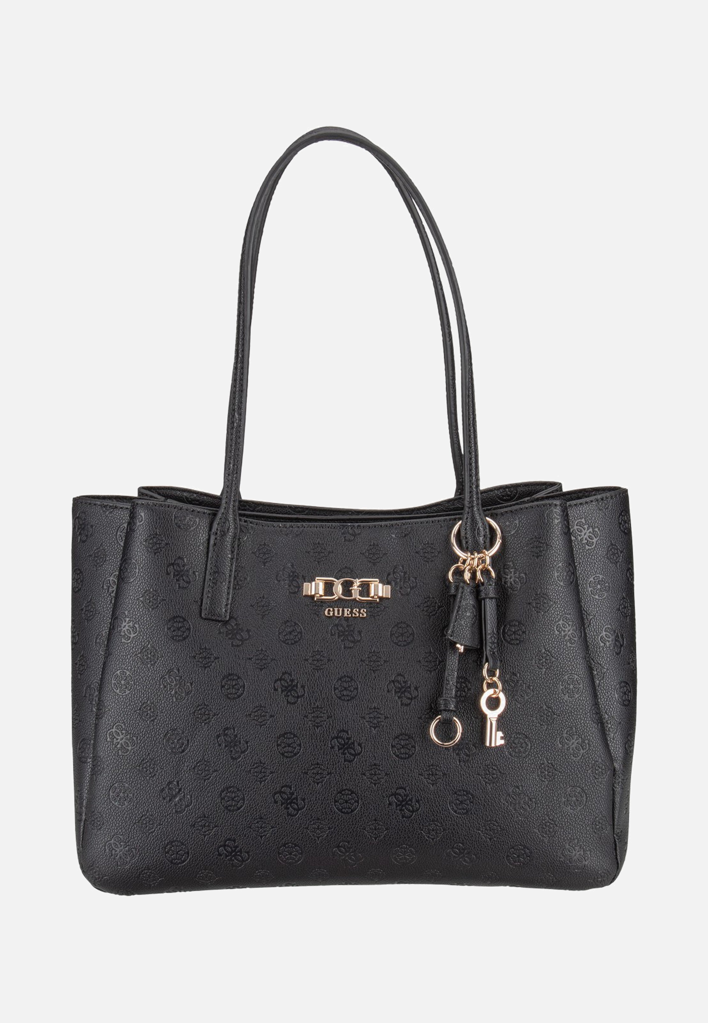 Guess Anise Multi Comp Tote Black Logo Shopper