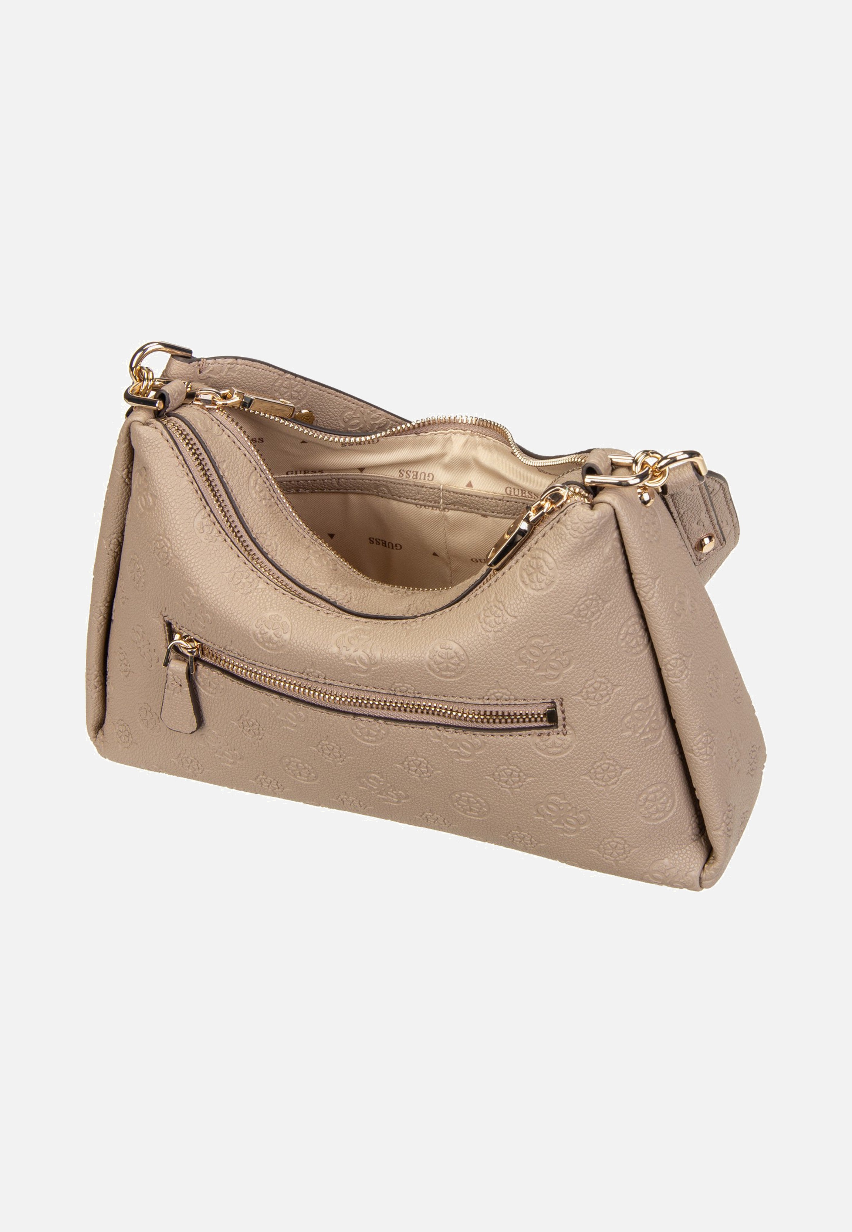 Guess Anise Double Zip 16180 Dark Oak Shoulder Bag