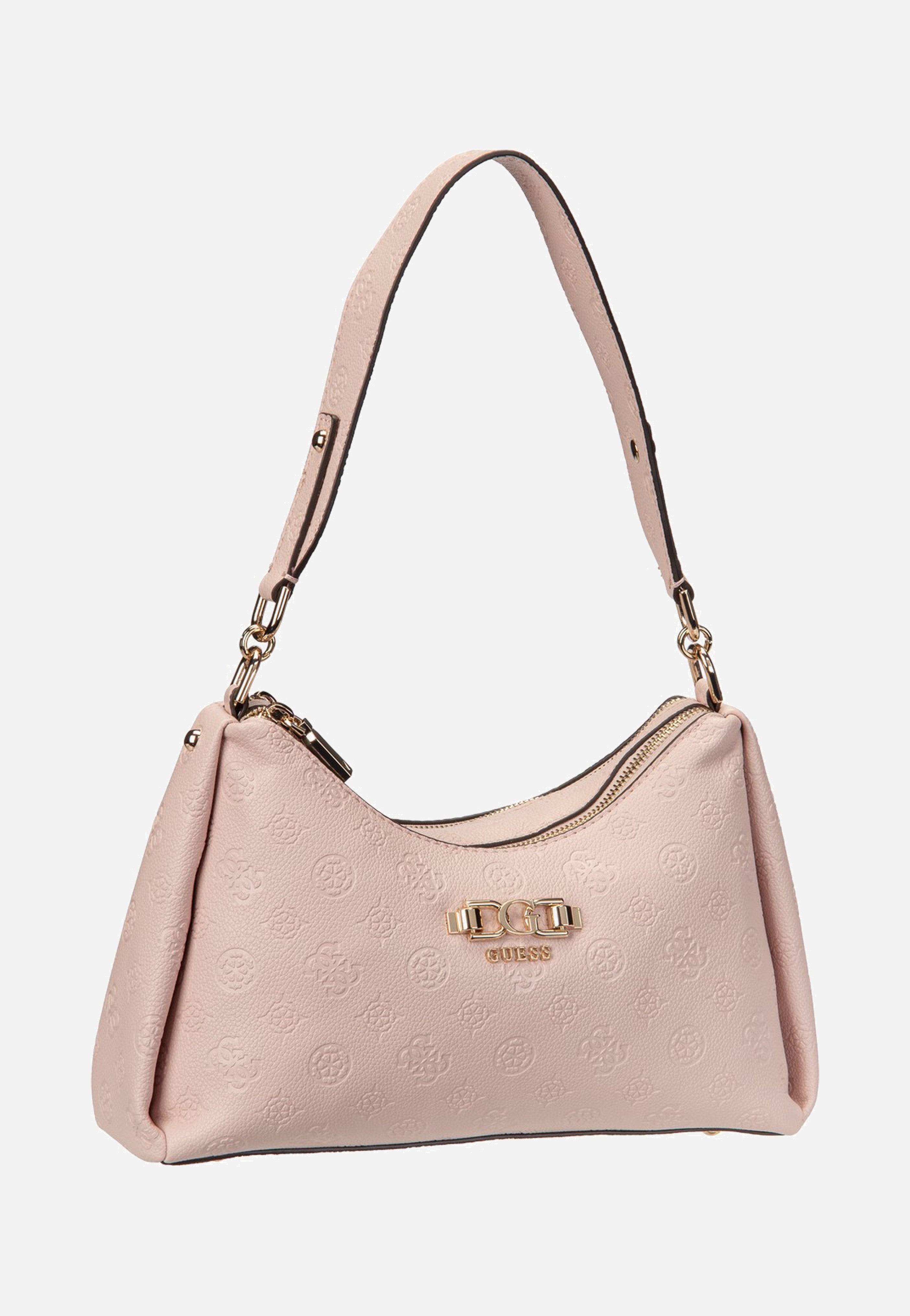 Guess Anise Double Zip 16180 Light Rose Logo Shoulder Bag