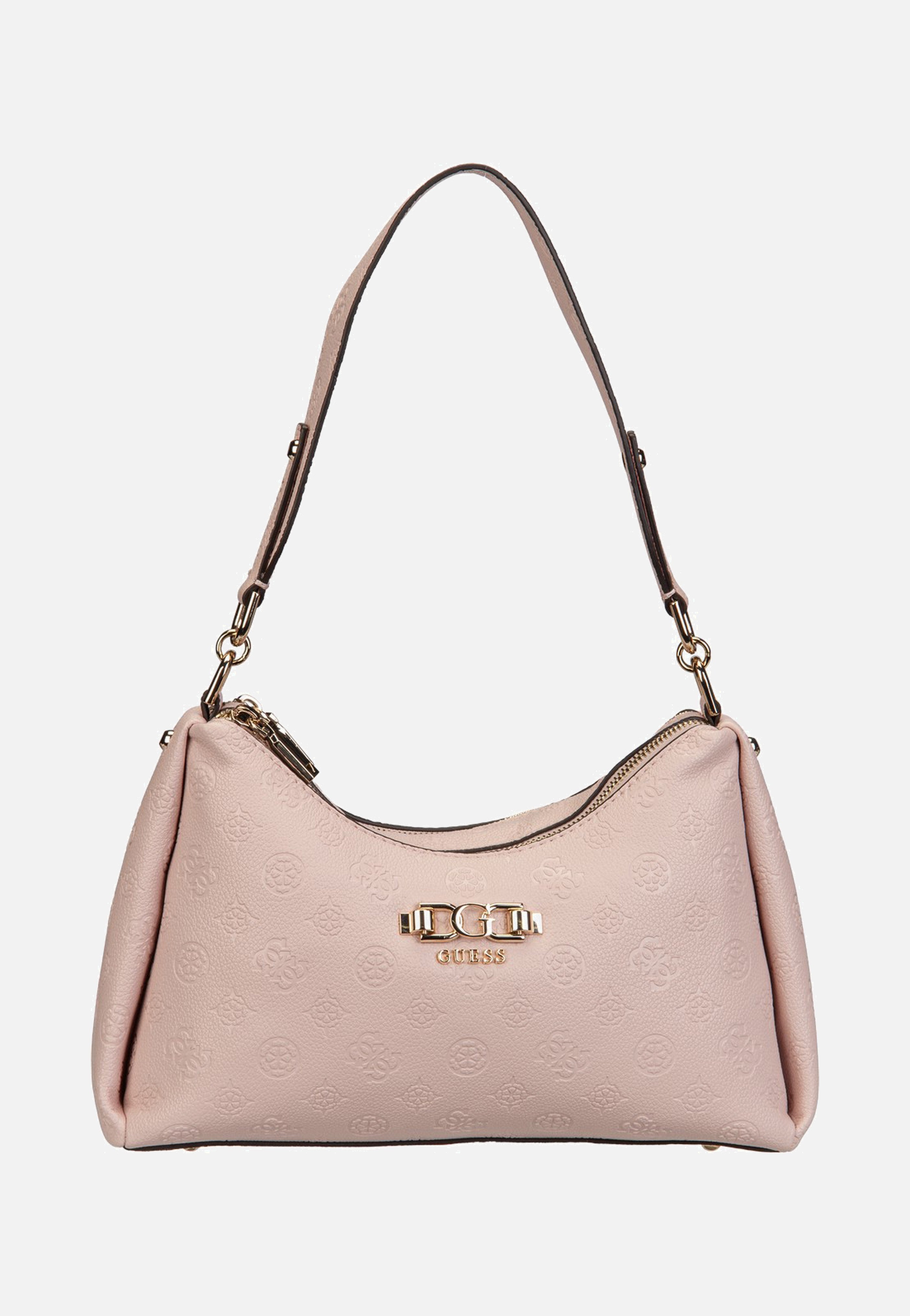 Guess Anise Double Zip 16180 Light Rose Logo Shoulder Bag