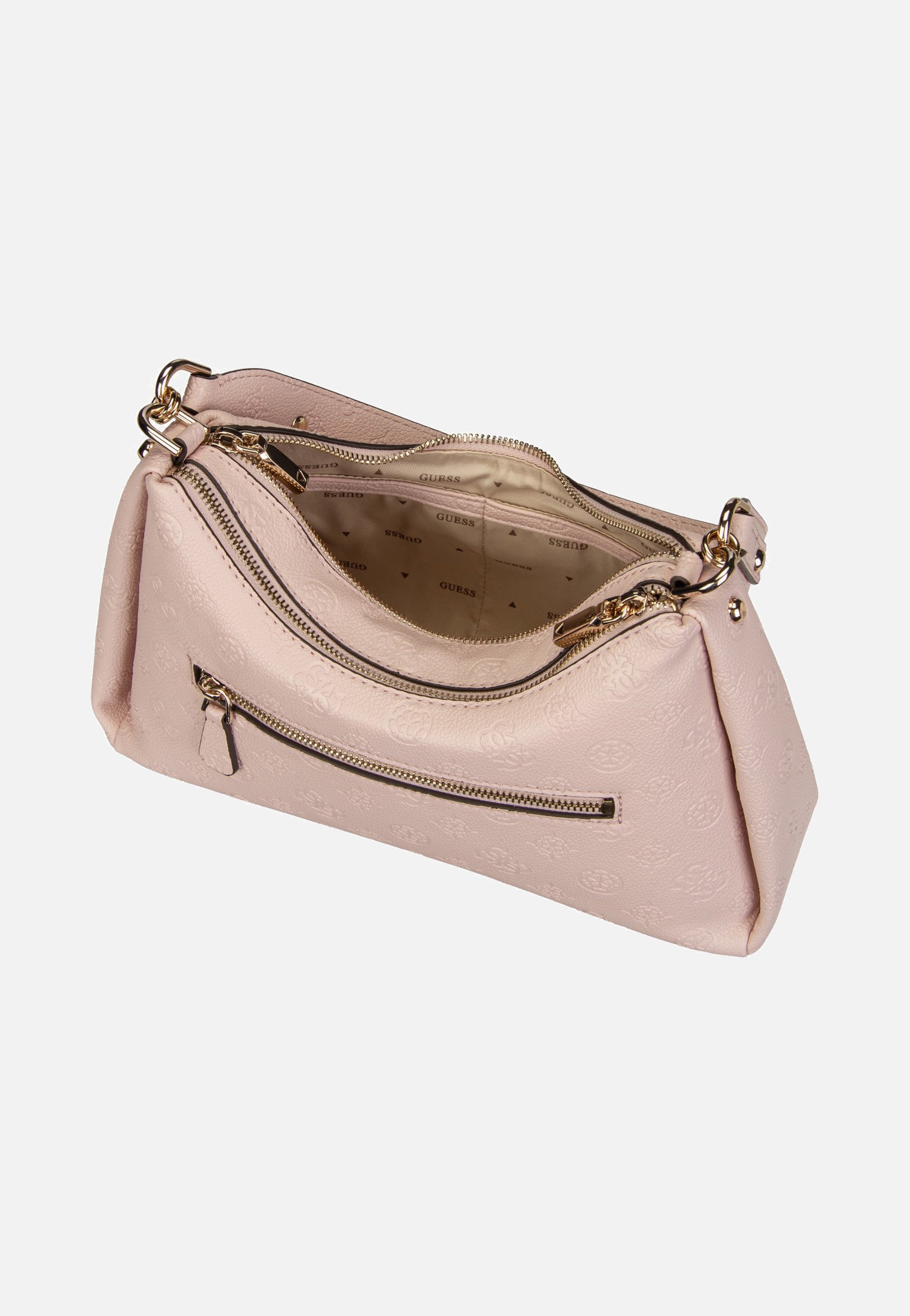 Guess Anise Double Zip 16180 Light Rose Logo Shoulder Bag