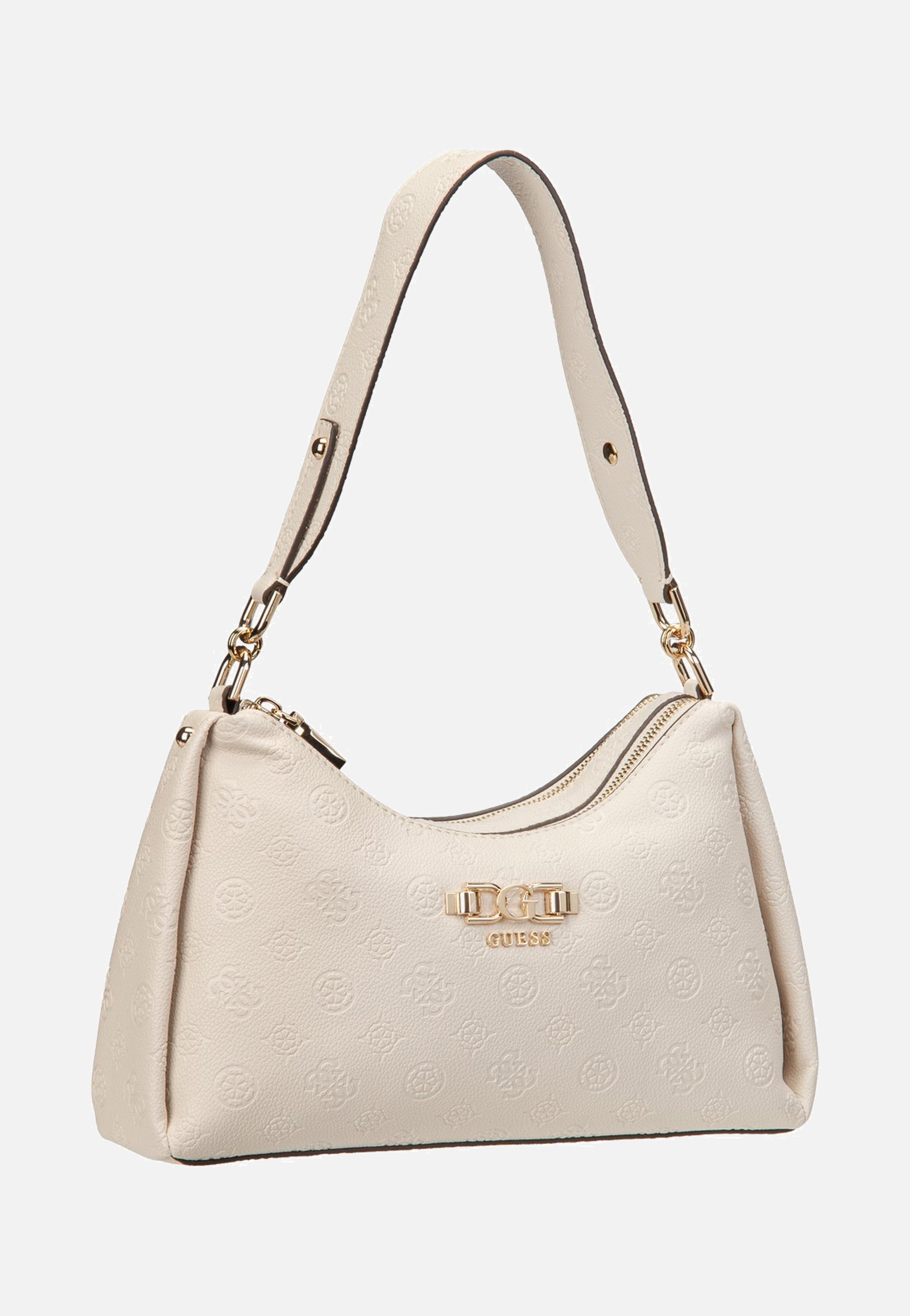 Guess Anise Double Zip 16180 Stone Logo Shoulder Bag