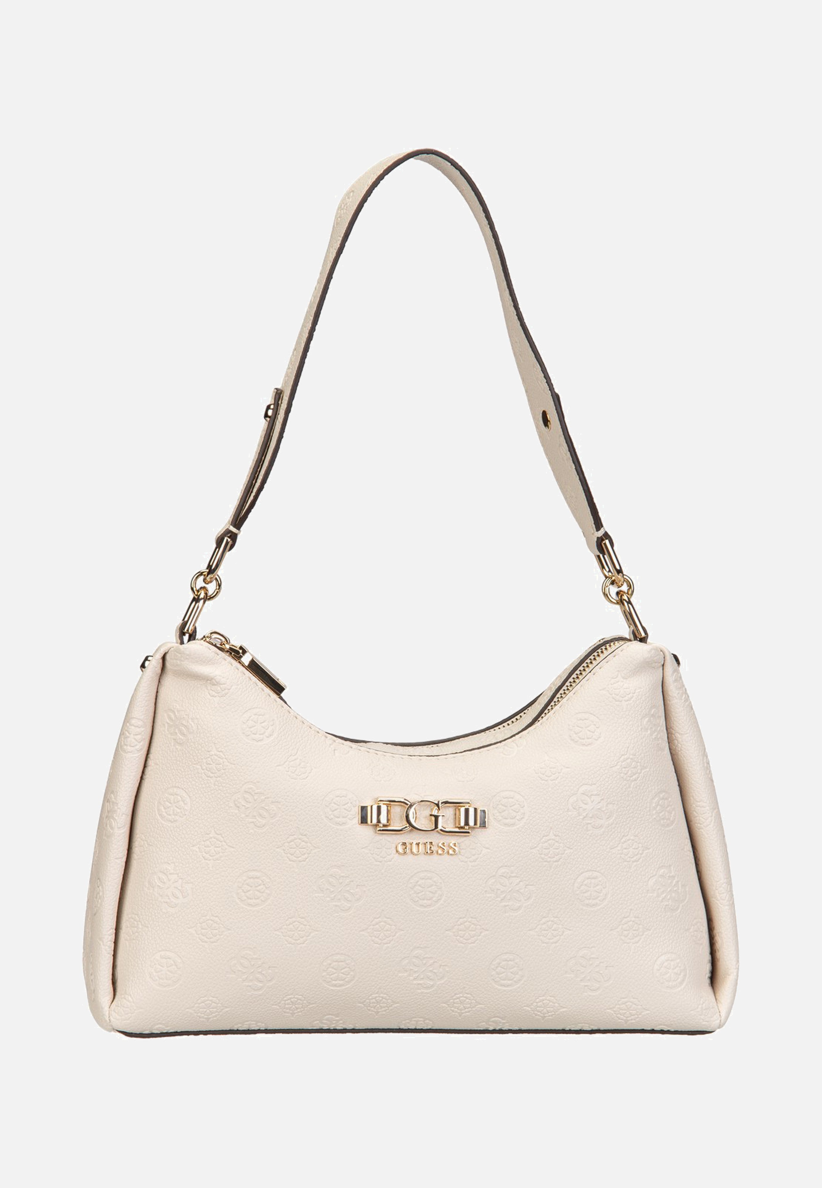 Guess Anise Double Zip 16180 Stone Logo Shoulder Bag