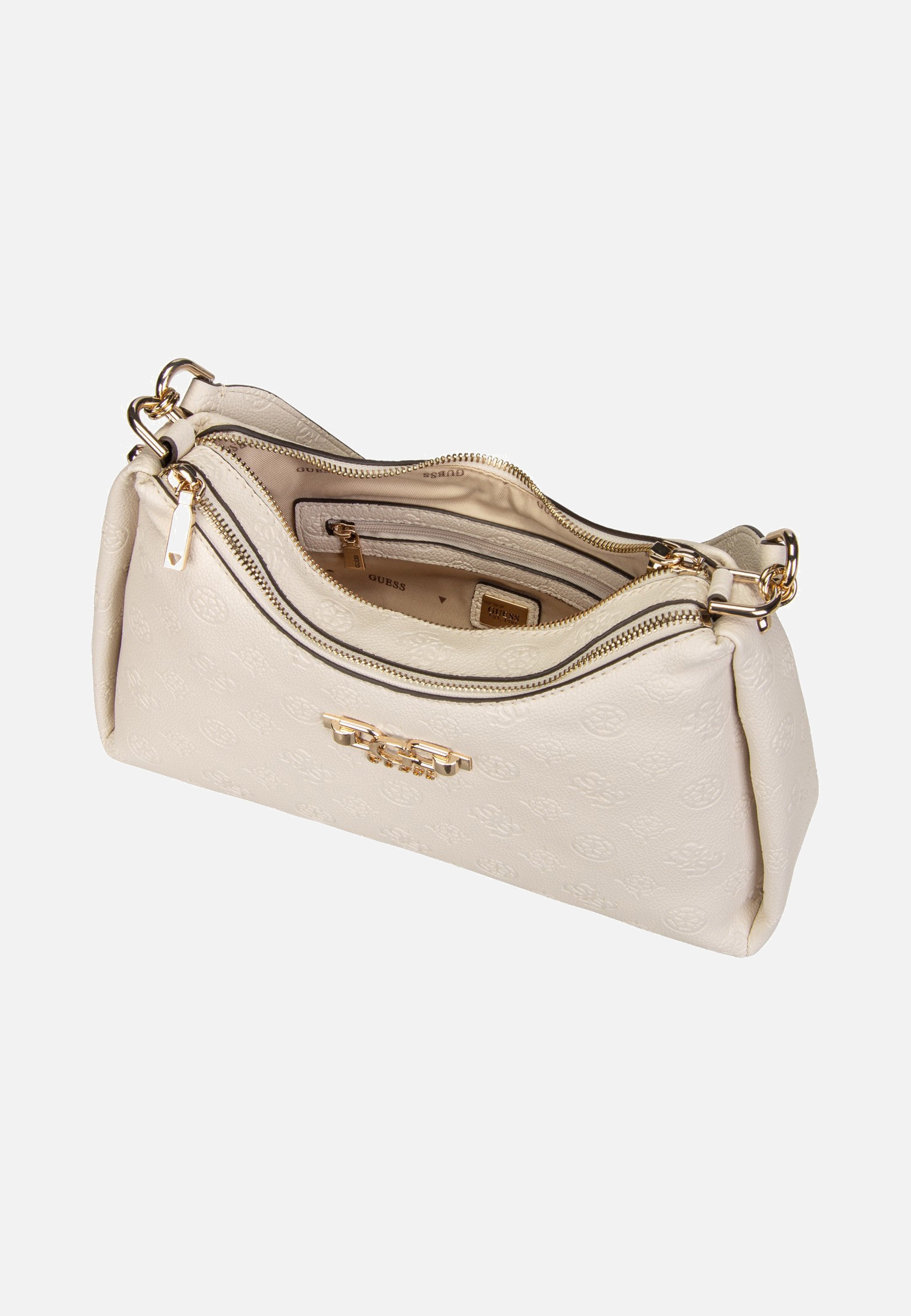 Guess Anise Double Zip 16180 Stone Logo Shoulder Bag