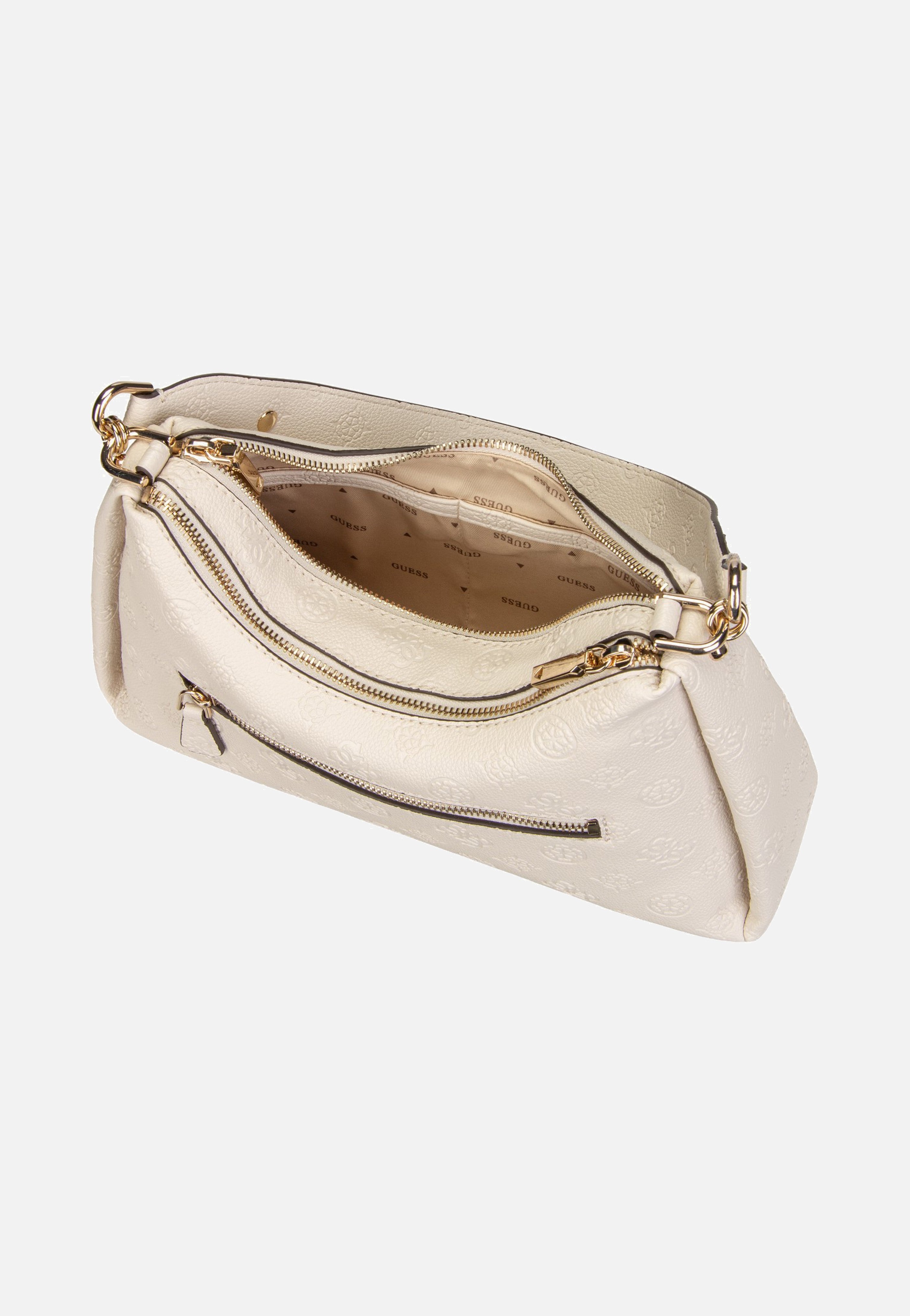 Guess Anise Double Zip 16180 Stone Logo Shoulder Bag