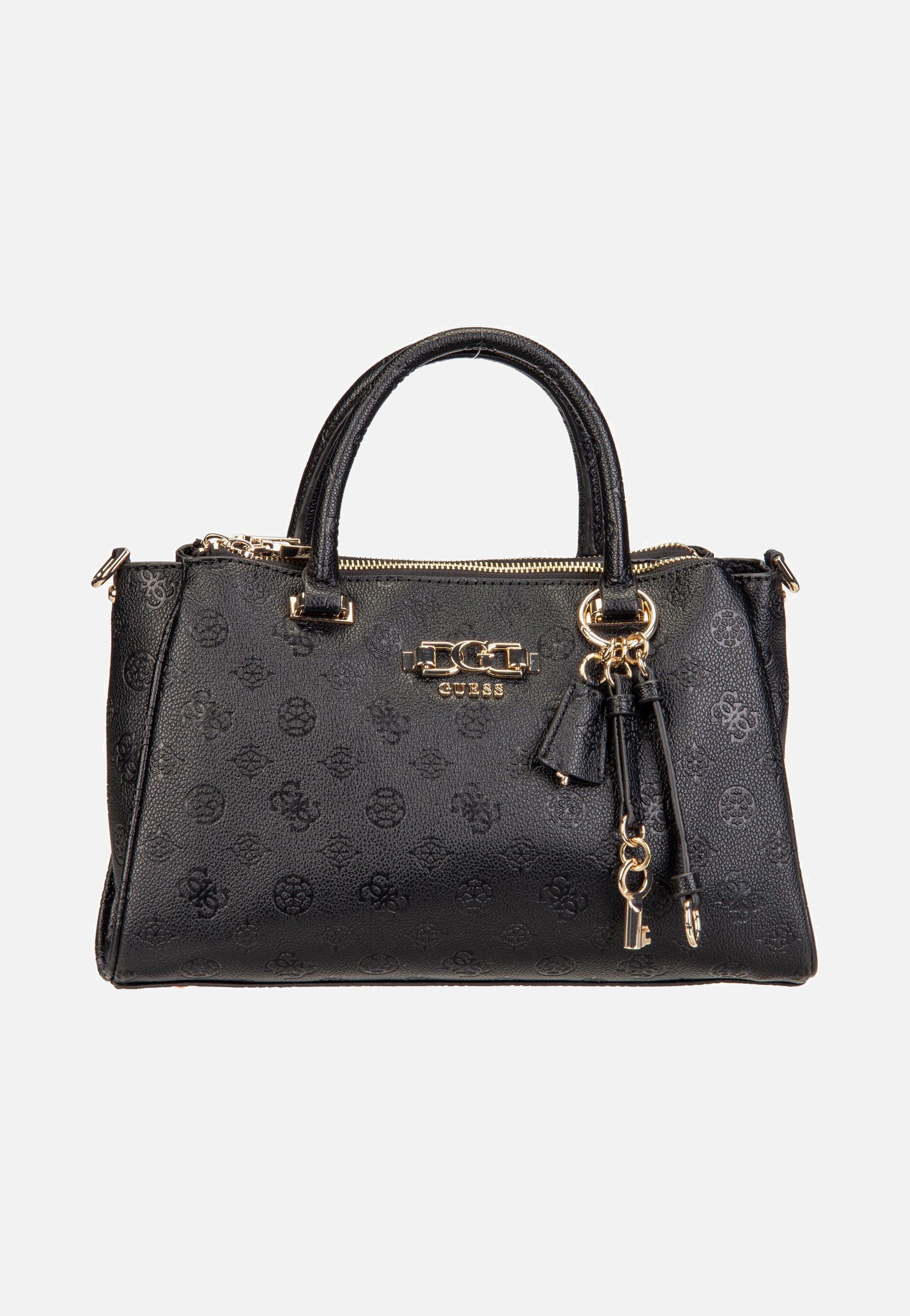 Guess - Anise Triple Comp Satchel Black Logo - Satchel | Women-Image