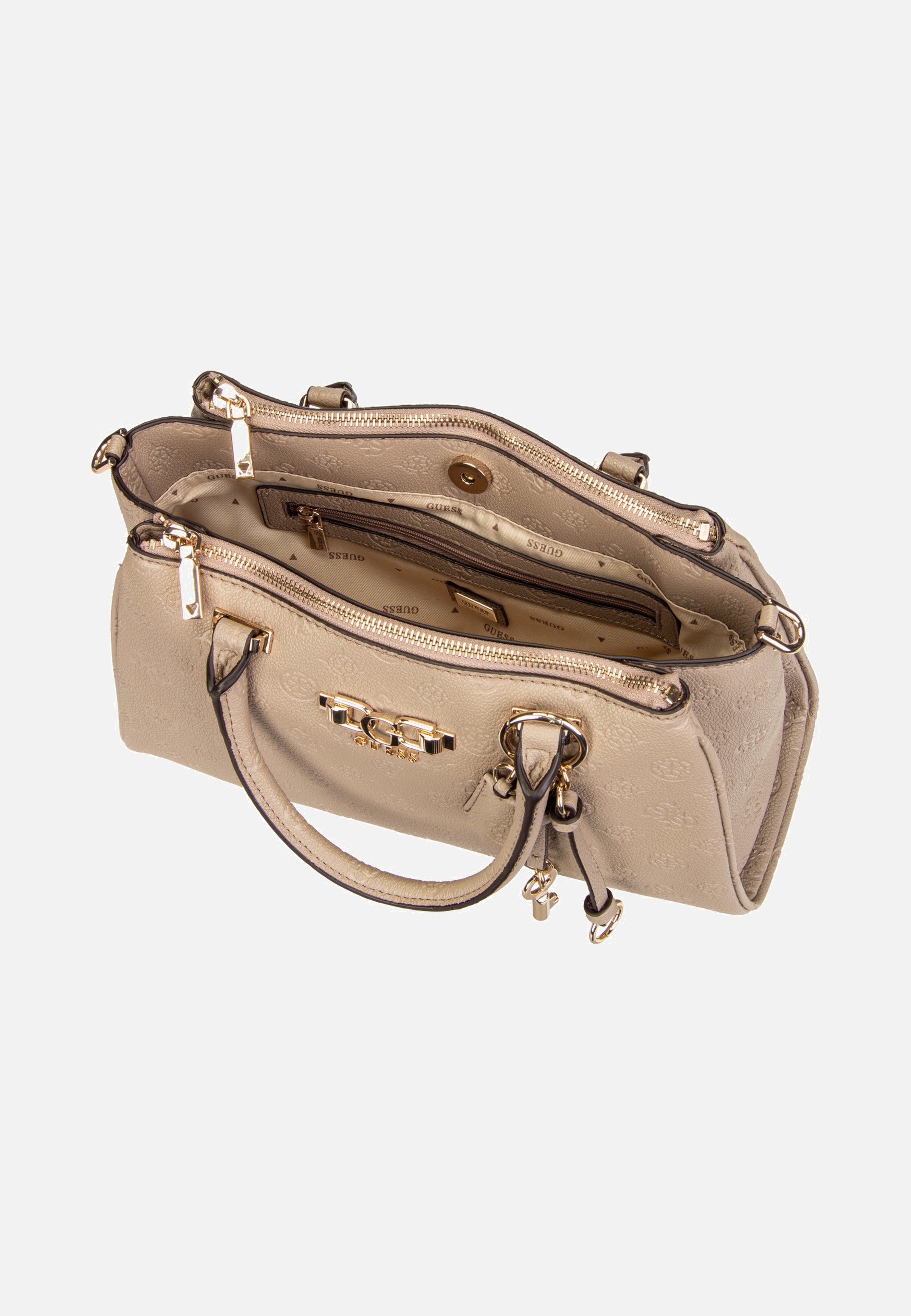 Guess Anise Triple Comp Satchel Dark Oak Satchel
