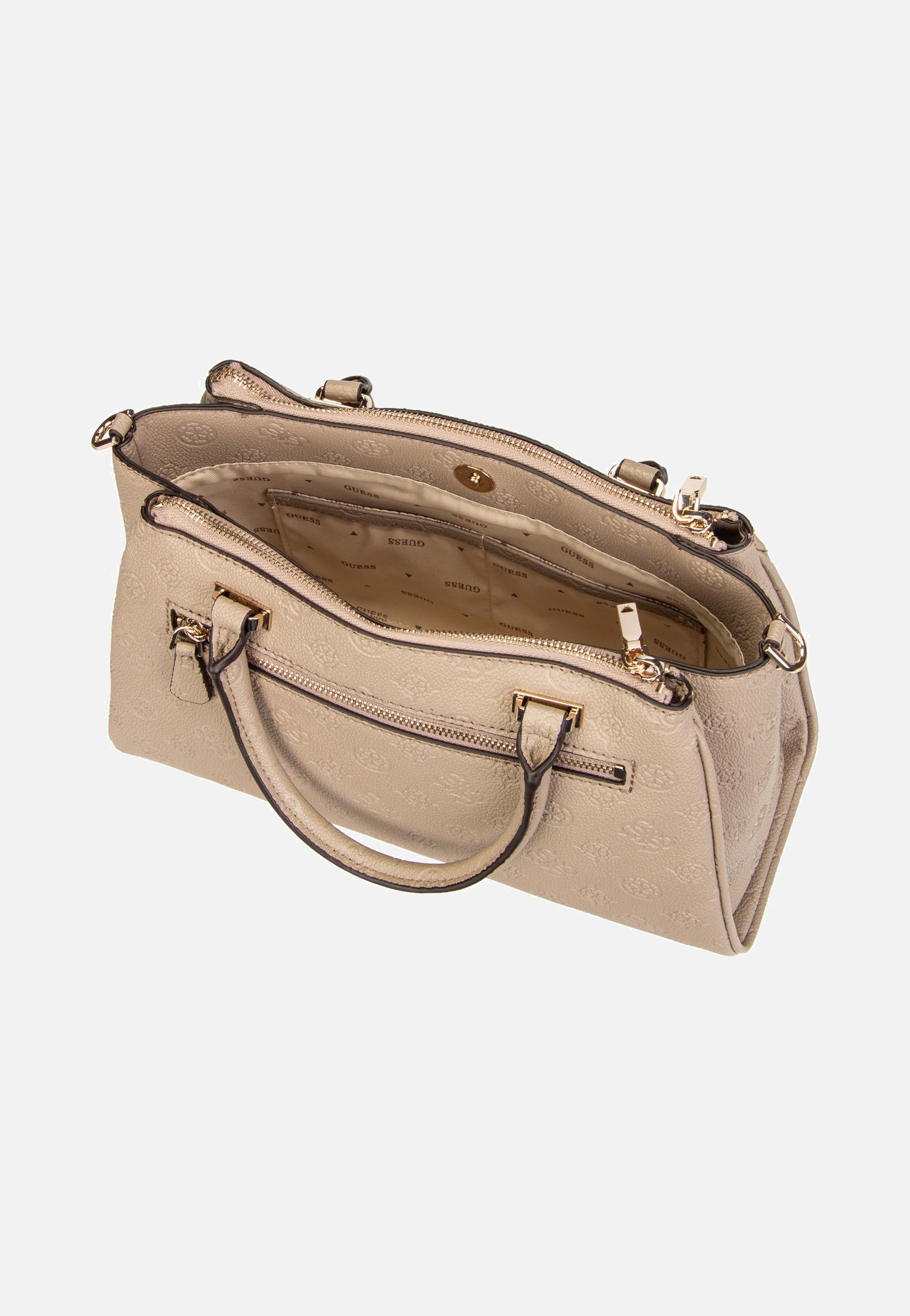 Guess Anise Triple Comp Satchel Dark Oak Satchel