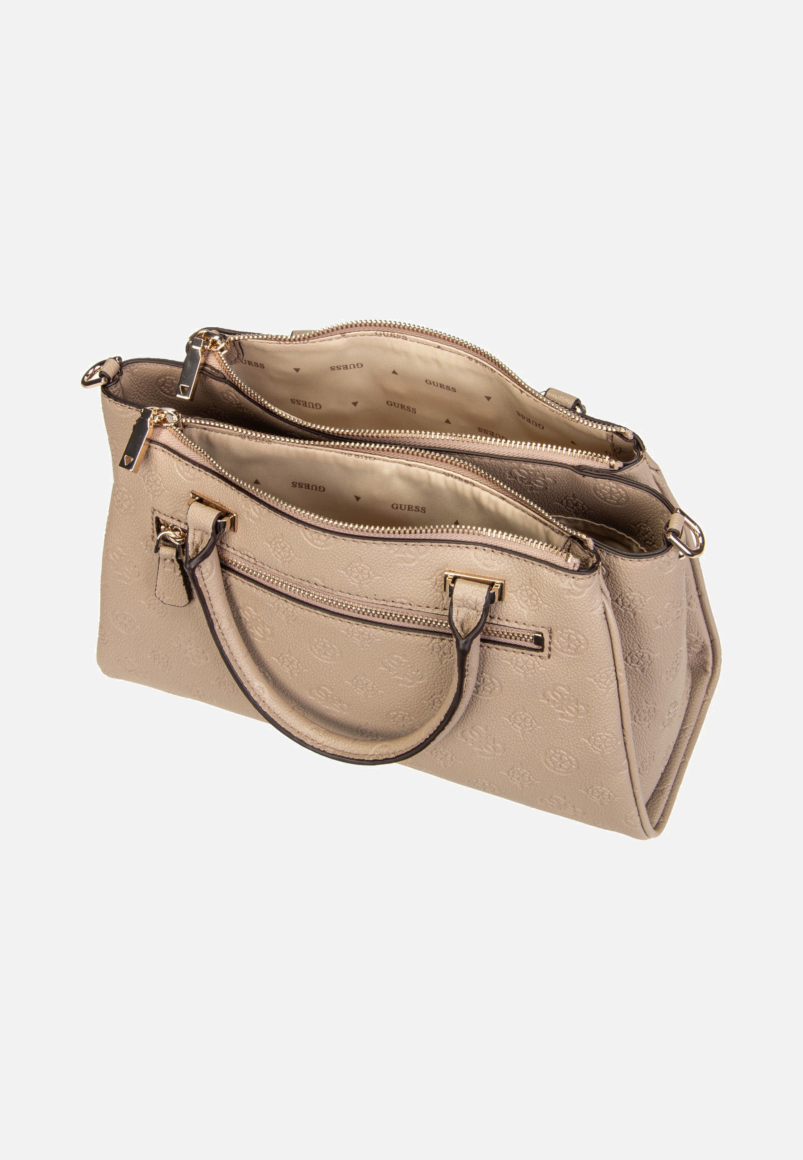 Guess Anise Triple Comp Satchel Dark Oak Satchel