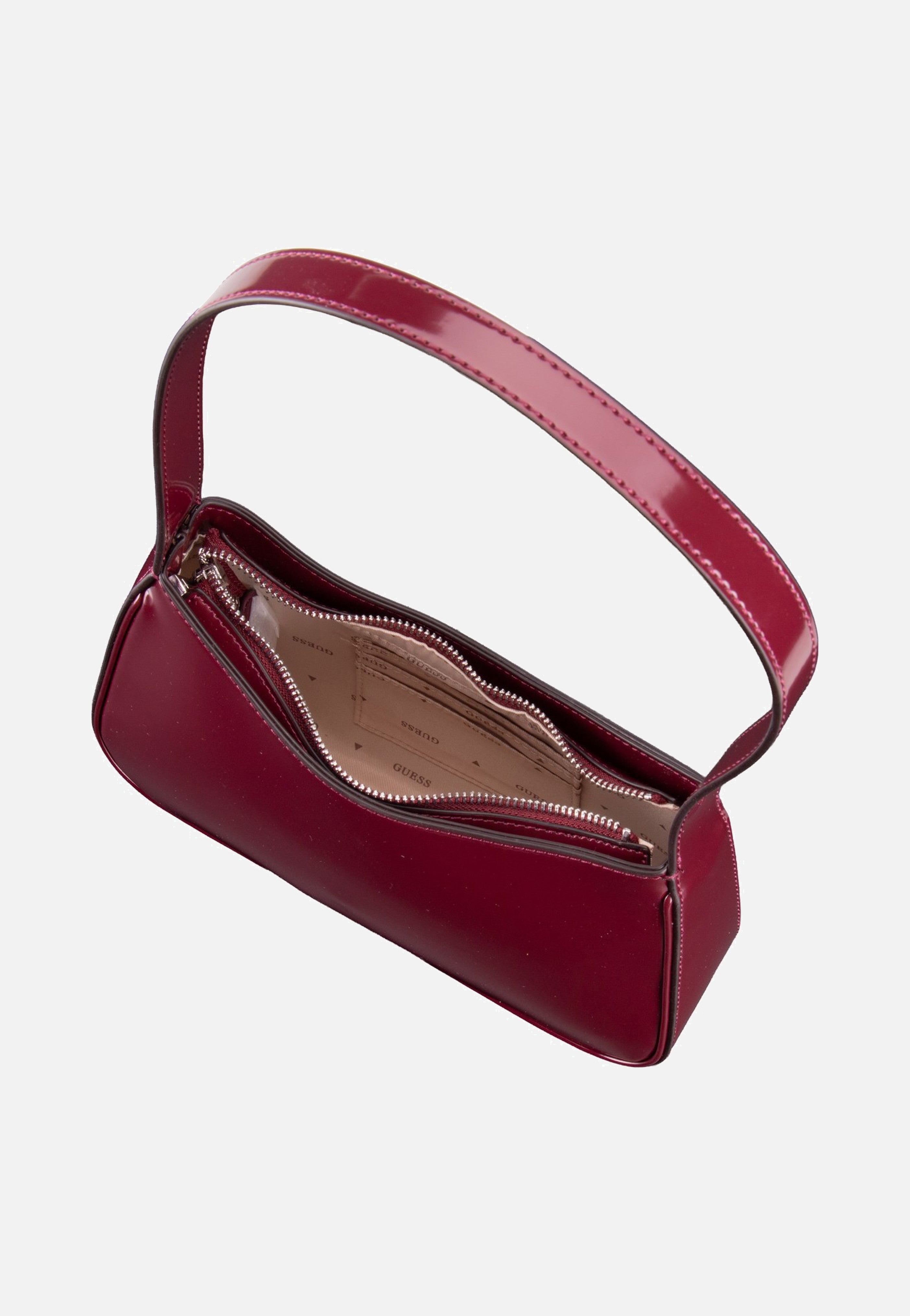 Guess Arnela Top Zip SHB Burgundy Evening Bag
