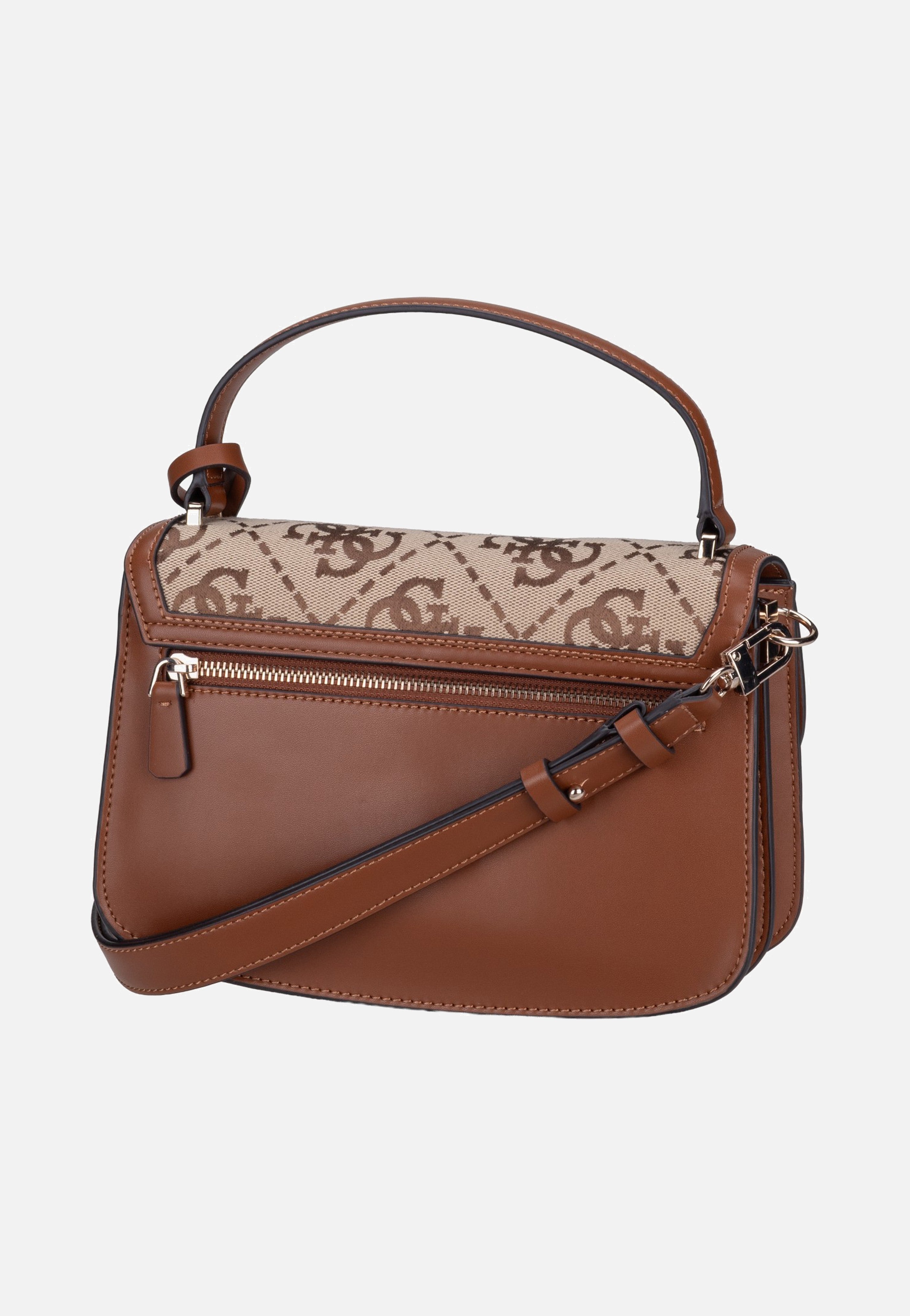 Guess Audrey Logo Convertible Flap 55210 Latte Logo Handle Bag