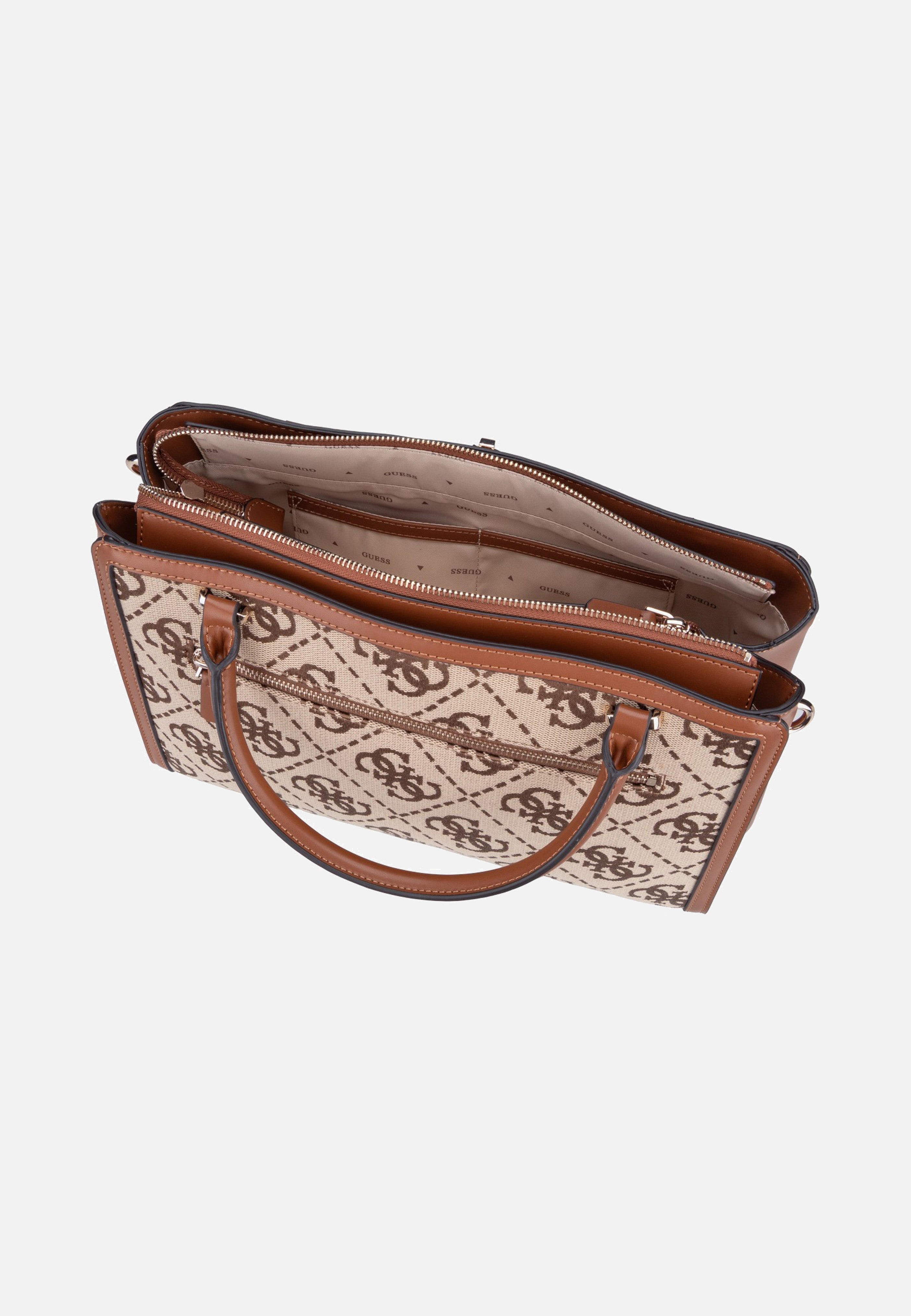 Guess Audrey Logo Girlfriend 55070 Latte Logo Satchel