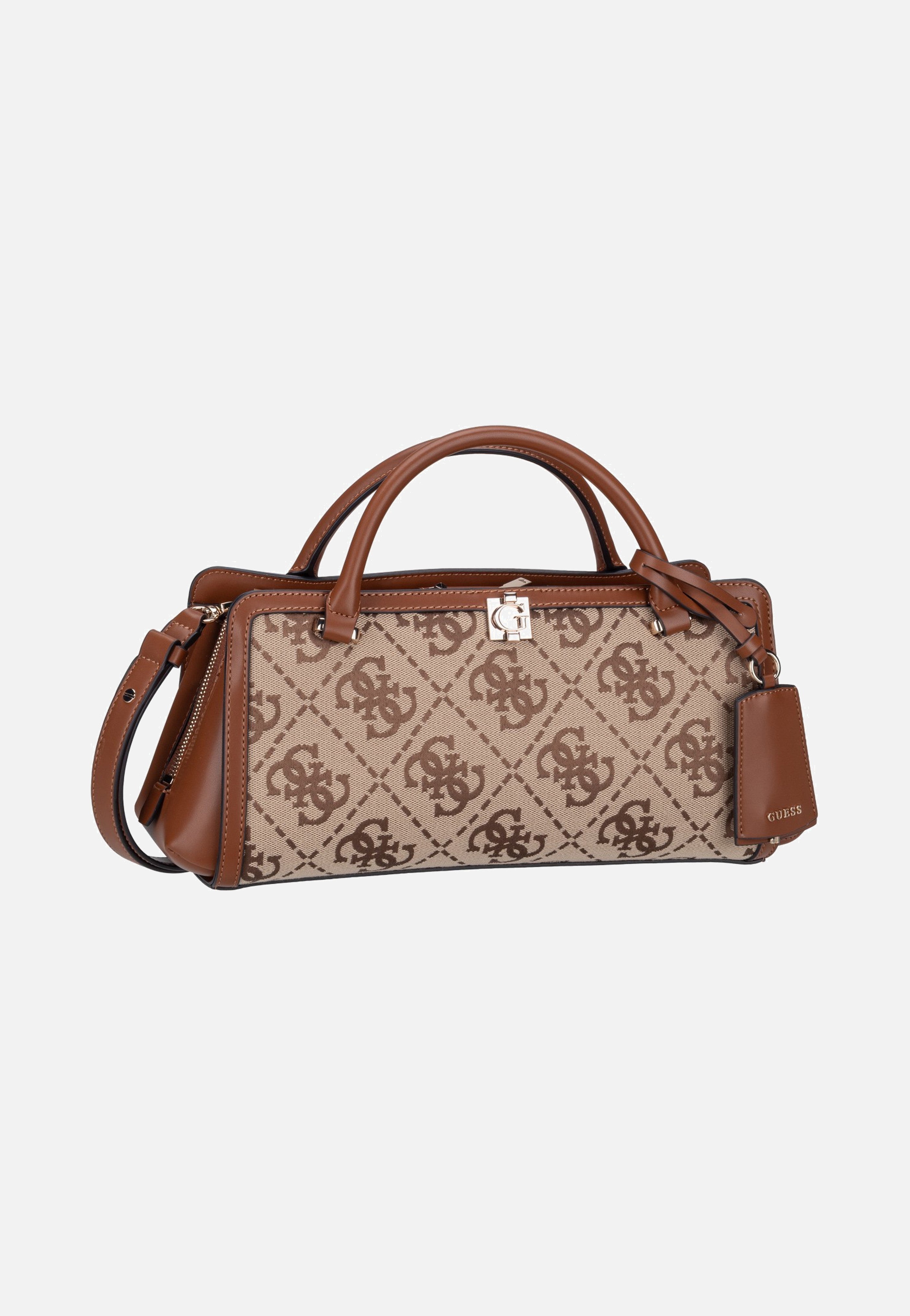 Guess Audrey Logo Small Girlfriend 55060 Latte Logo Handle Bag