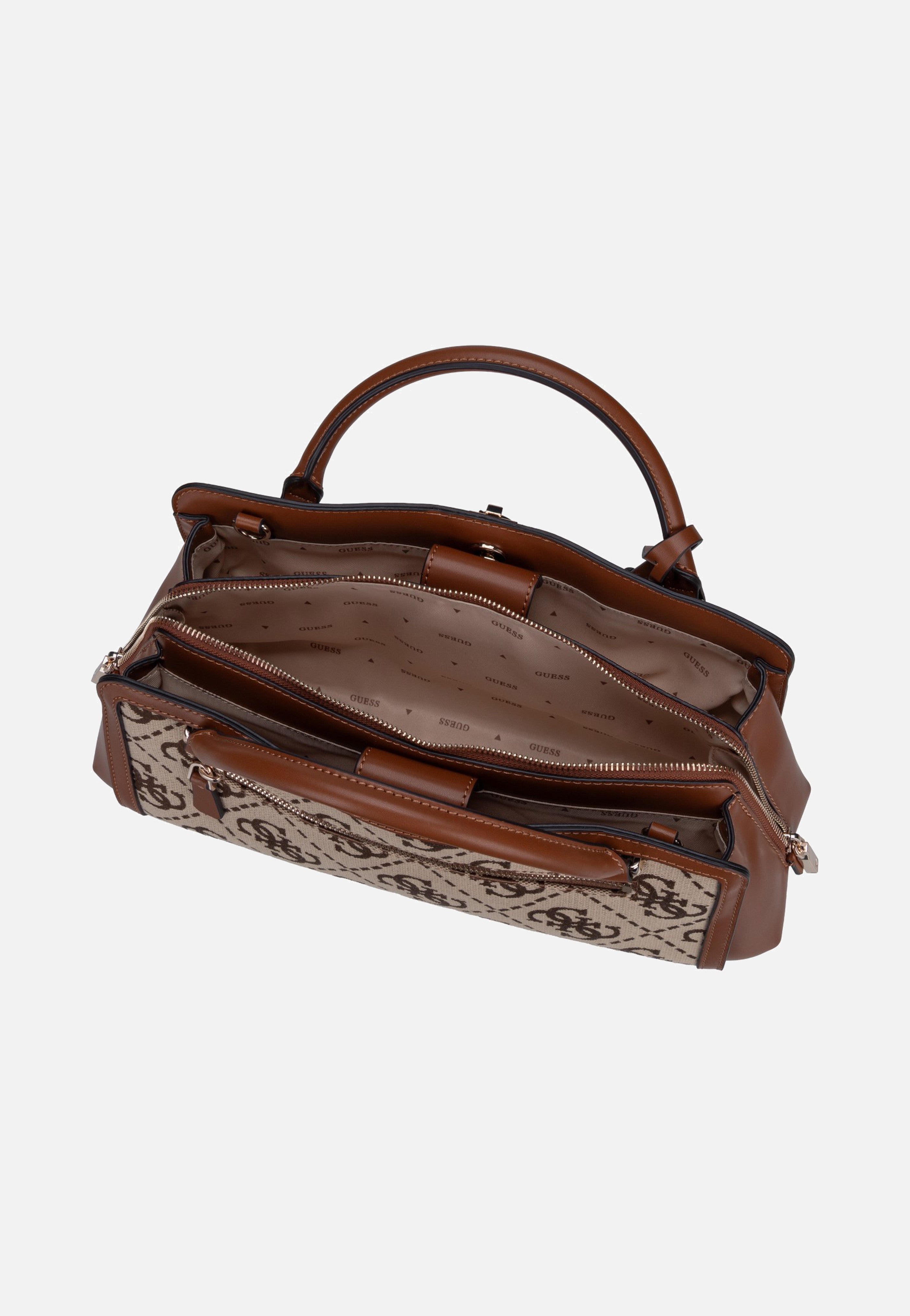 Guess Audrey Logo Small Girlfriend 55060 Latte Logo Handle Bag