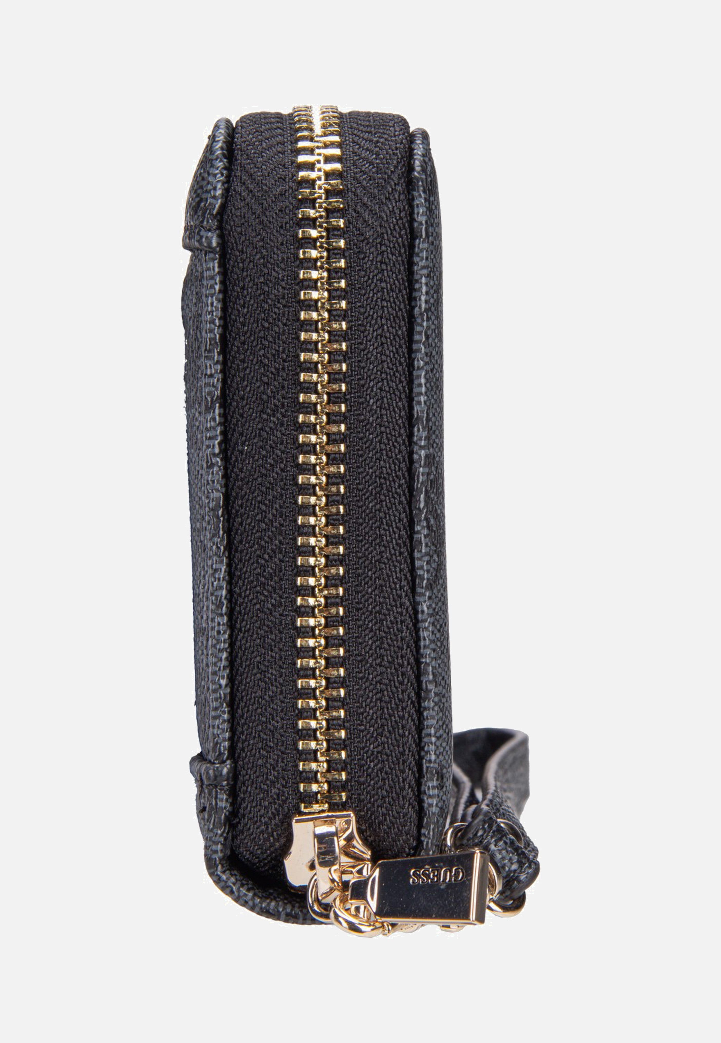 Guess Brenton Slg Large Zip Around Coal Logo Wallet