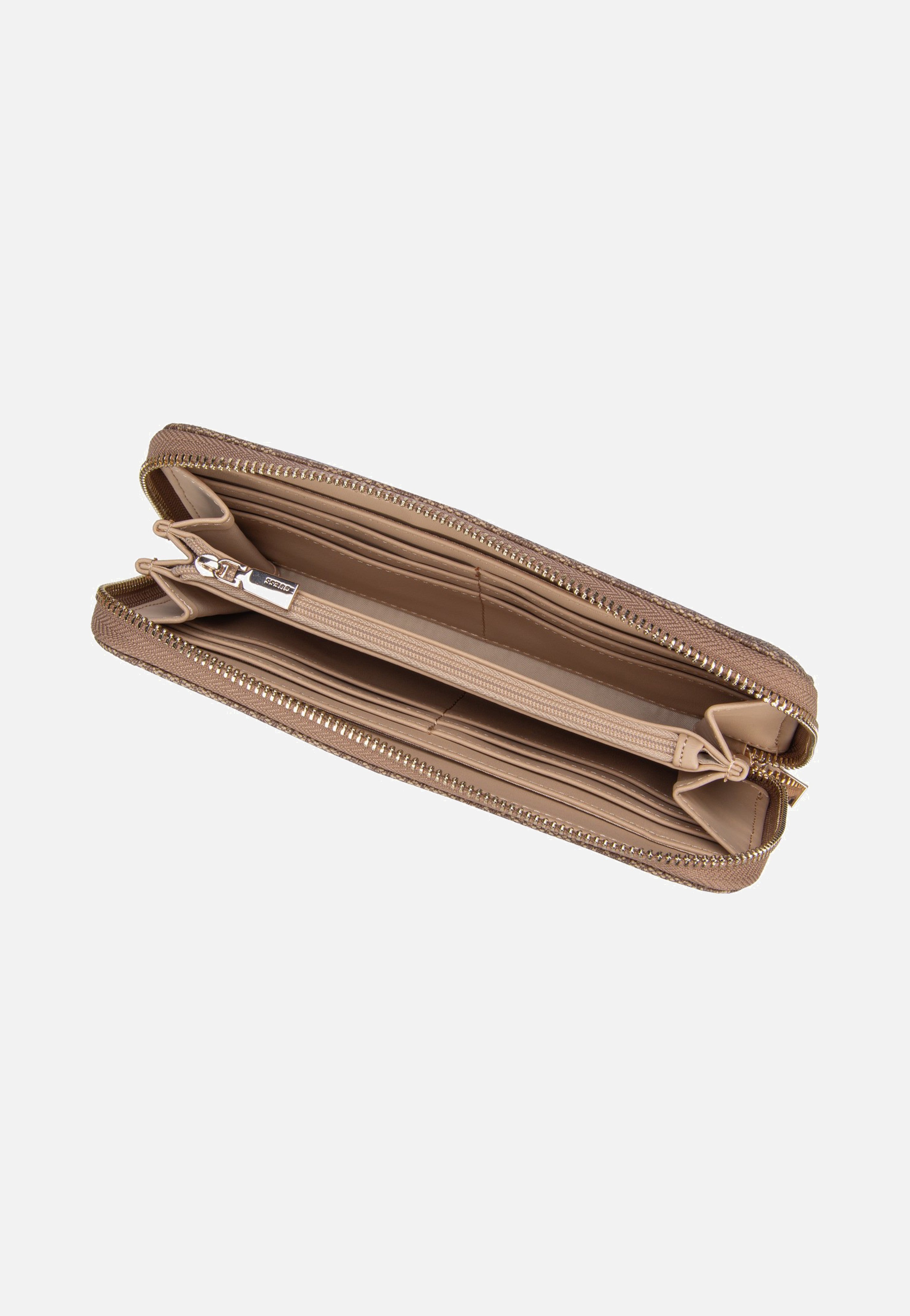 Guess - Brenton Slg Large Zip Around Latte Logo - Wallet | Women-Image