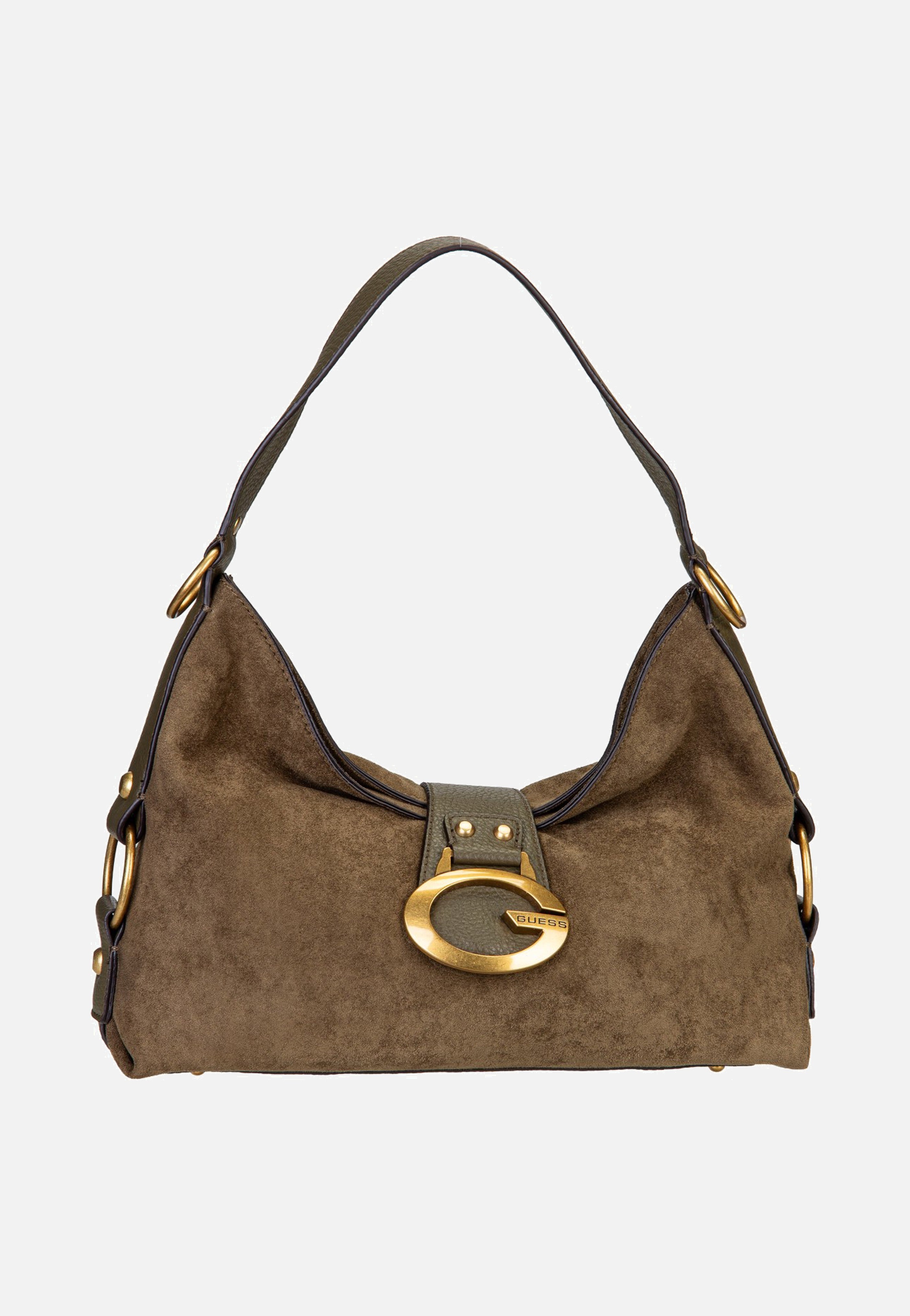 Guess Camden Shoulder Suede 8180 Olive Shoulder Bag